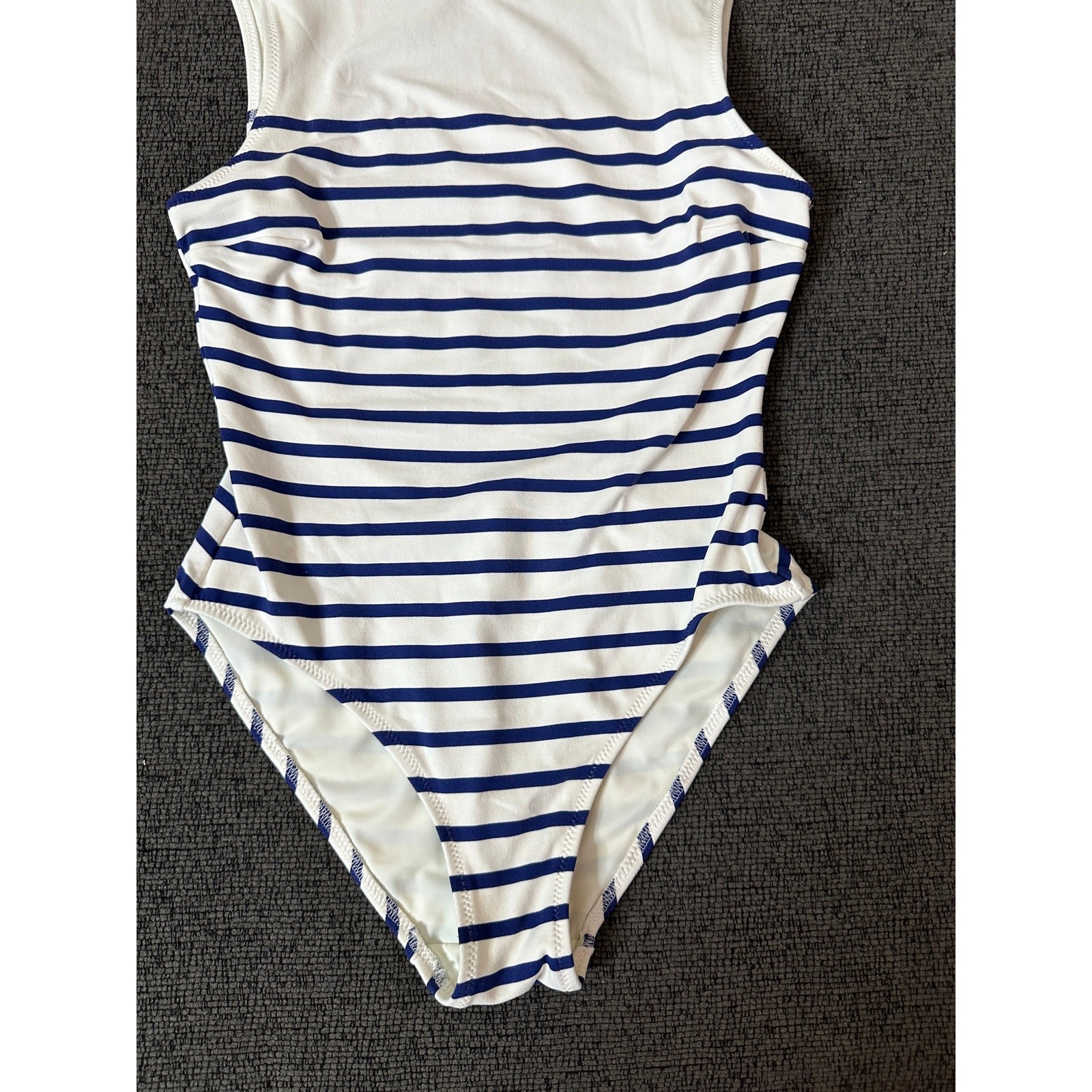 Solid & Striped The Iman One-Piece Swimsuit size M Breton Stripe Open Back