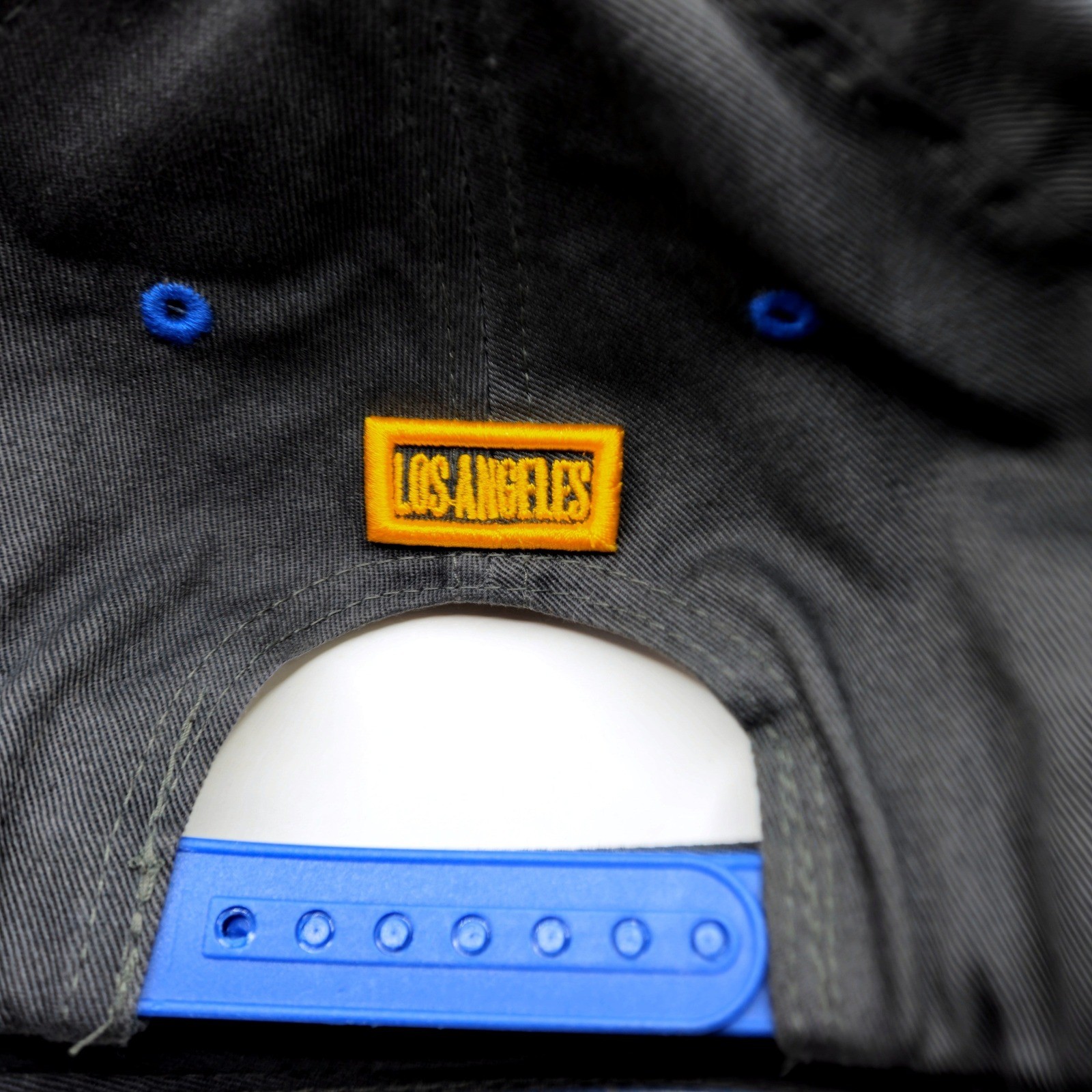 Top Level Los Angeles California Snapback Hat Grey Blue Skyline Graphic Brim