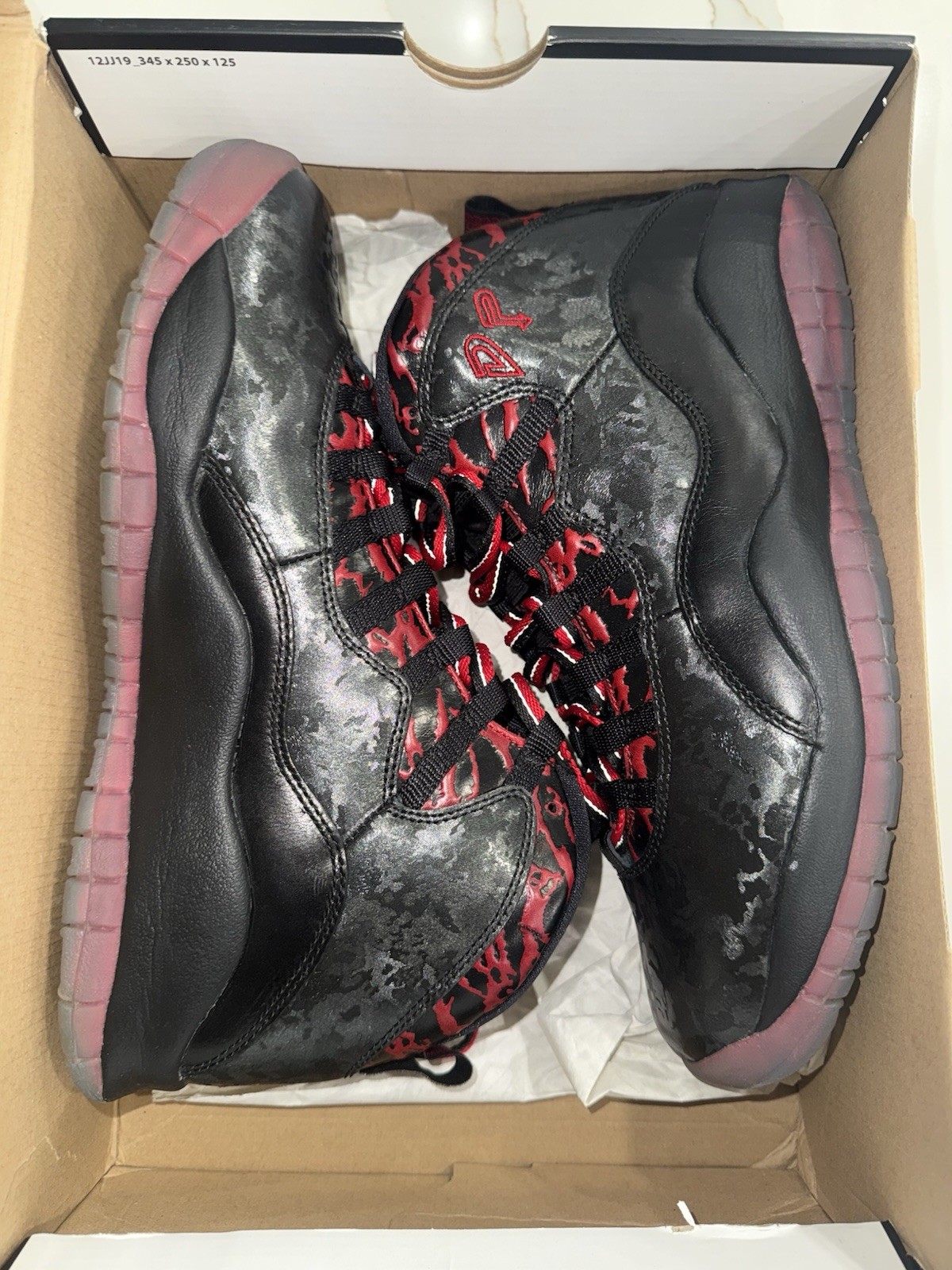 1x Worn Air Jordan 10 Retro DB Doernbecher SIZE 10 Black/Gym Red 2013
