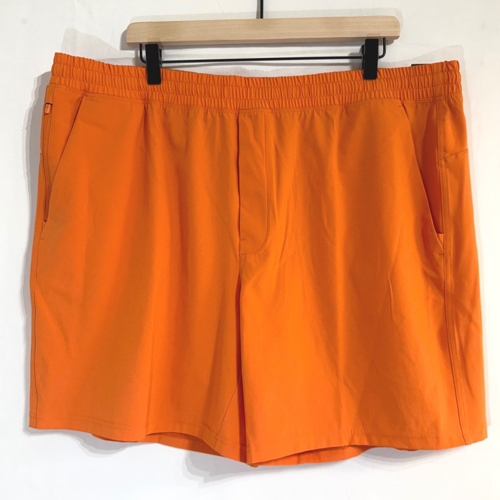 VRST Mens XXL 7″ All-In Unlined Short Tangerine Orange Stretch Quick Dry Pockets