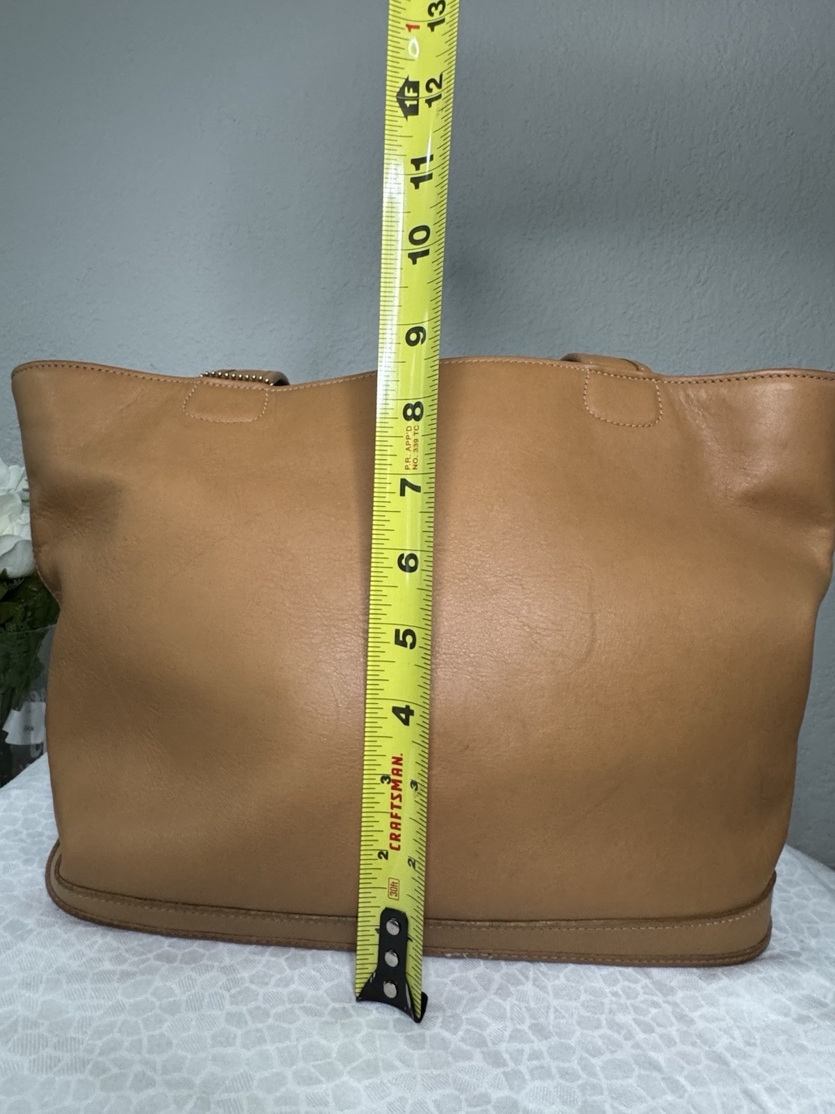 Authentic Vintage Coach Bleecker Basket Shoulder Bag in Camel Brown Leather 9302