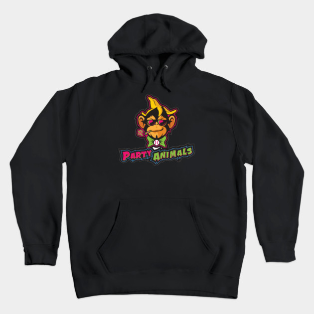 Party Animals Baseball Cartoon Unisex Casual Graphic Hoodie