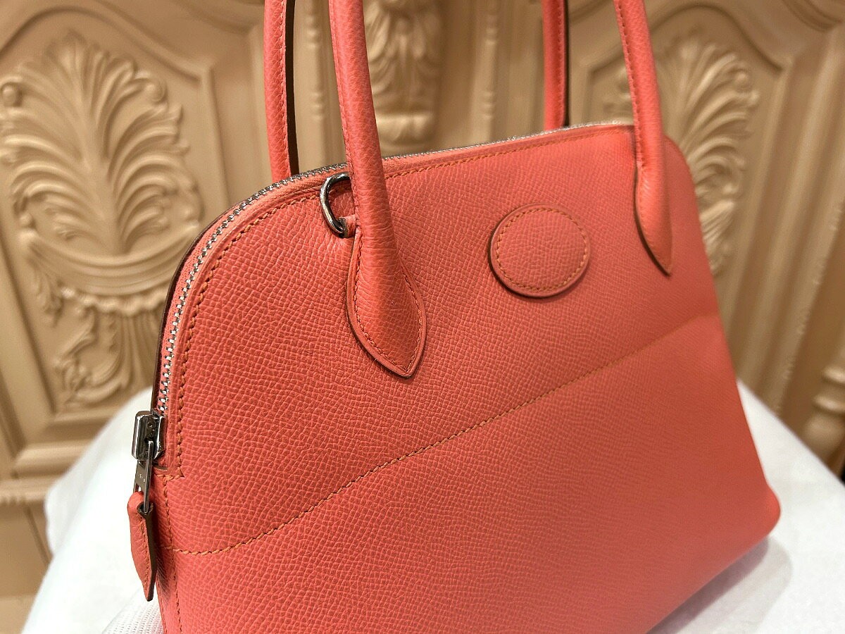 Hermes Bolide 27 Handbag Shoulder Bag Epsom Leather Flamingo Pink 10.6×7.9in 99