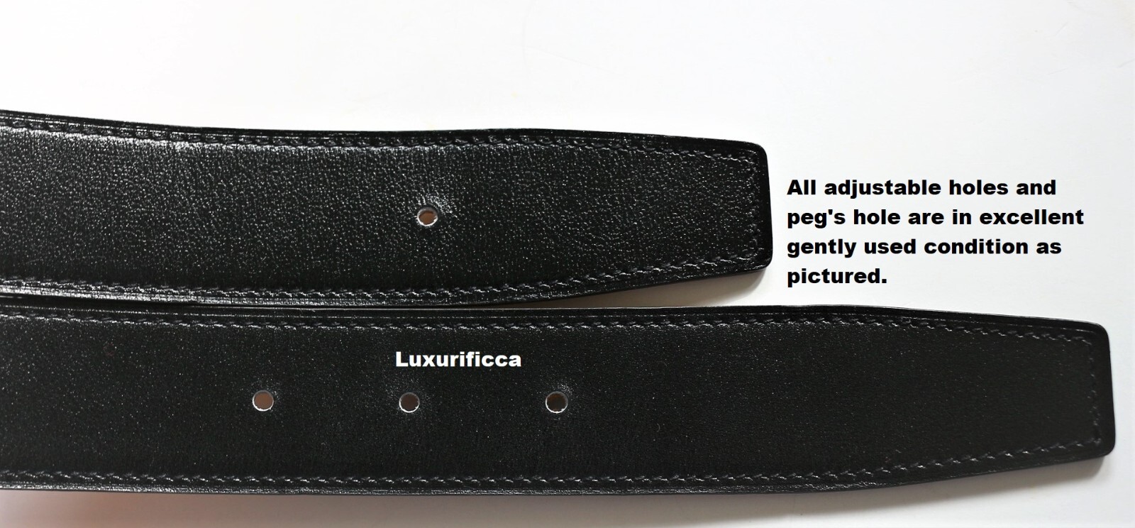 3 DAYS SALES AUTH. MEN HERMES 3D 32MM/105CM Men LEATHER Belt Silver Buckle