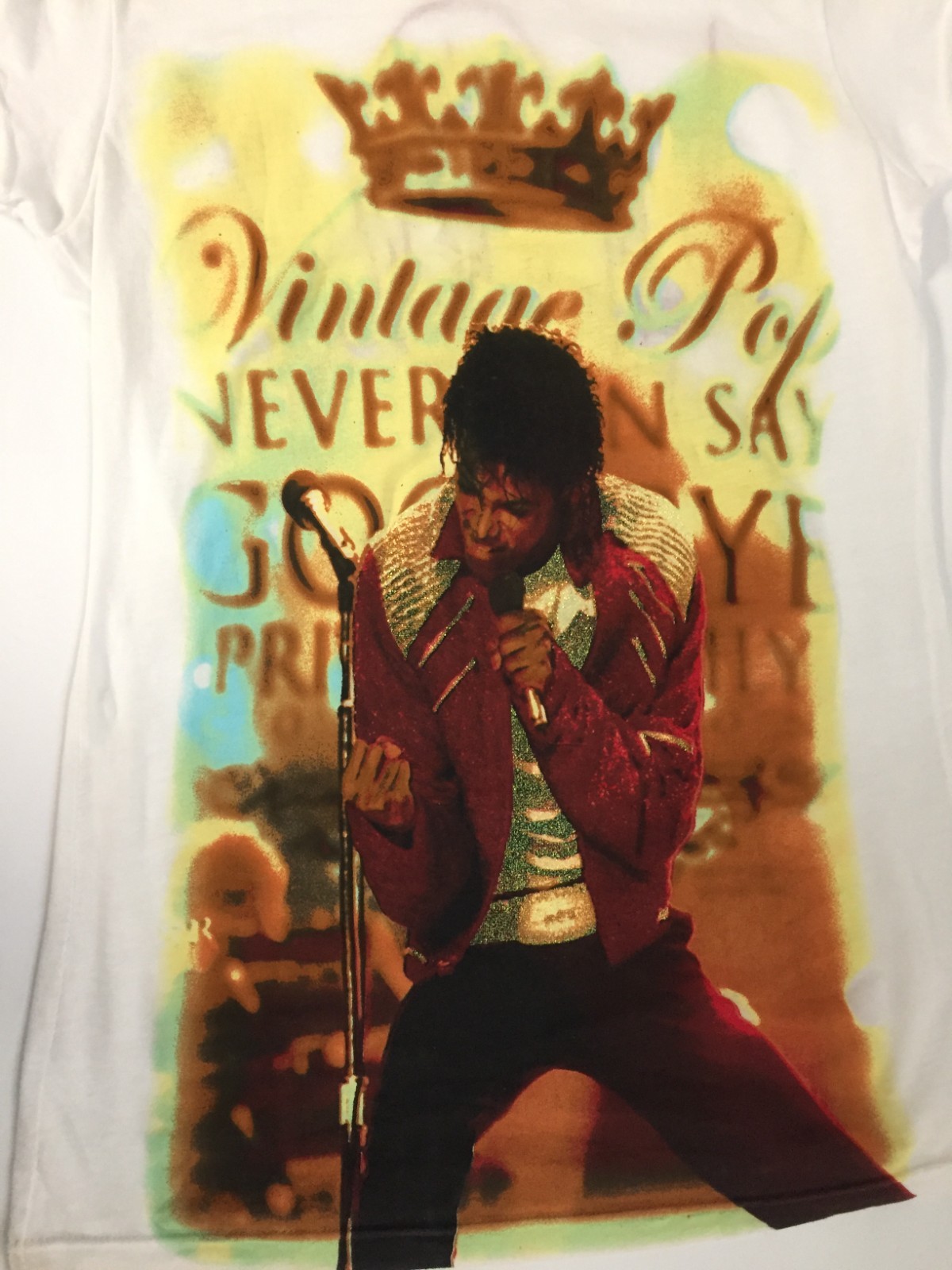 Michael Jackson vintage logo Limited Edition Katherine Womens White Tee Shirt