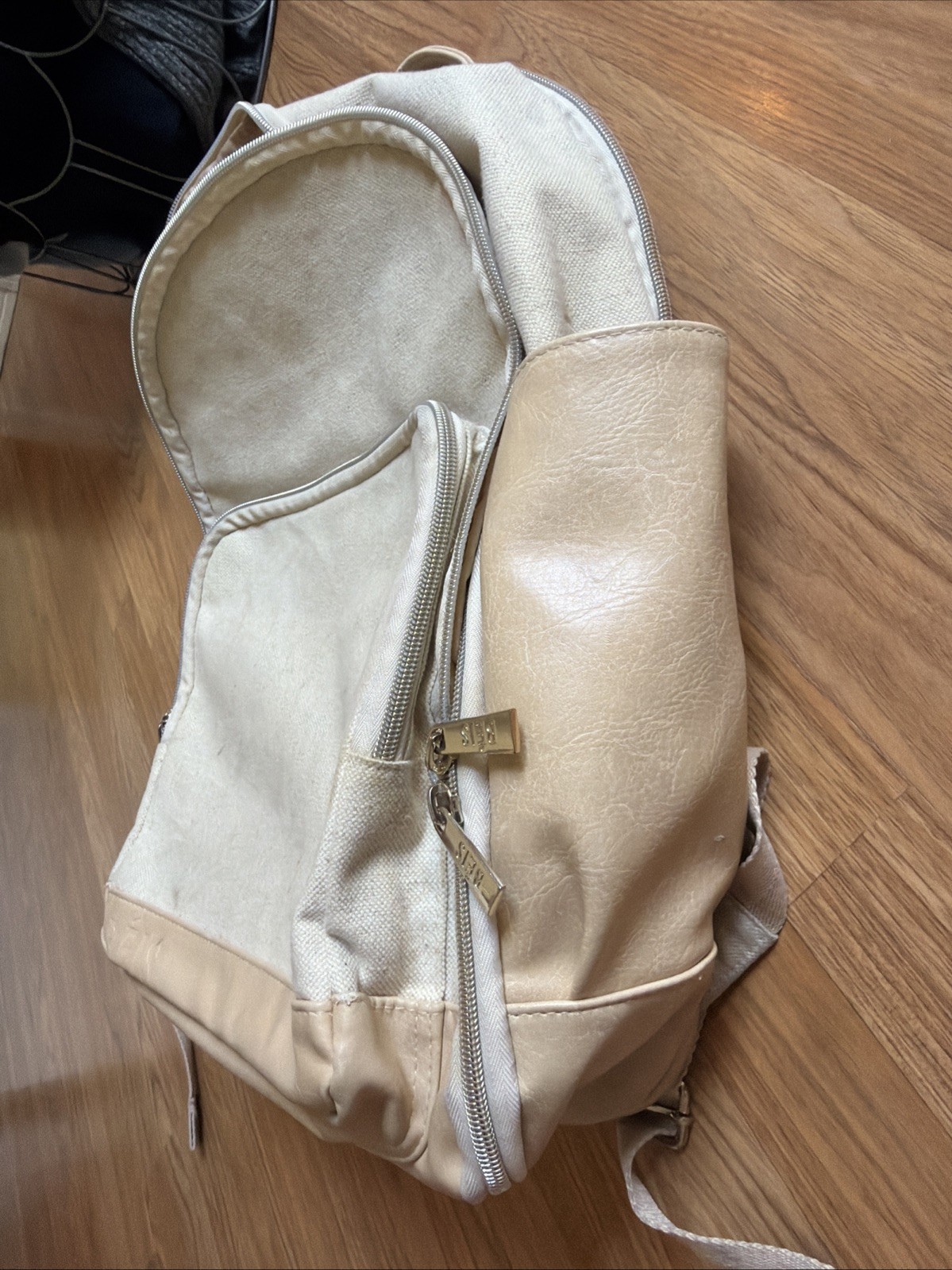Beis The Backpack In Beige: Damaged
