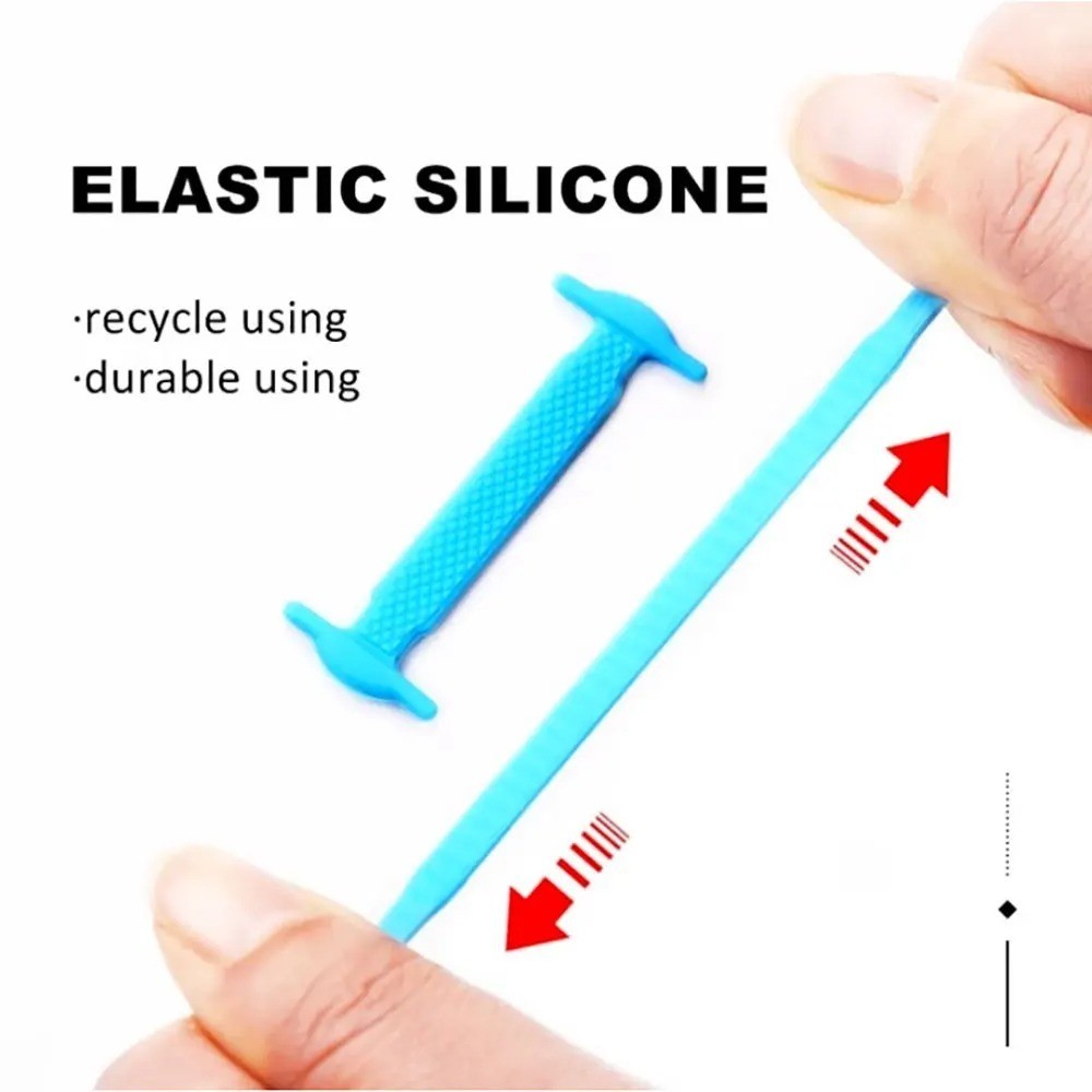 16/12PCS Silicone No Tie Shoelaces Elastic Stretch Shoe Laces for Kids Adults
