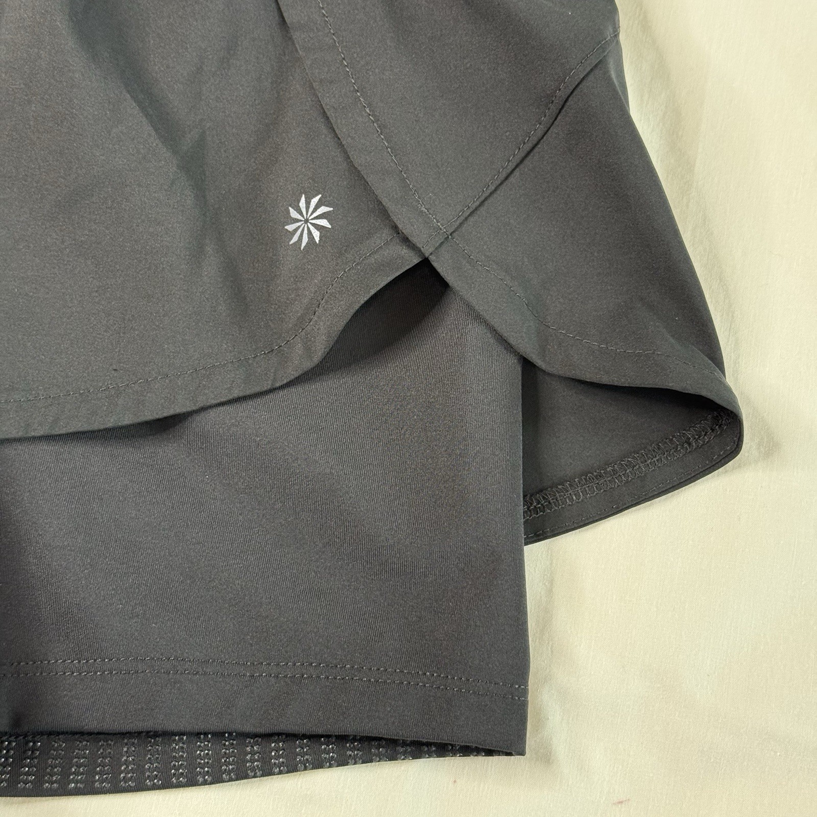 Athleta Ready Set Go 2-in-1 Running Athletic Gym Shorts Lined Black