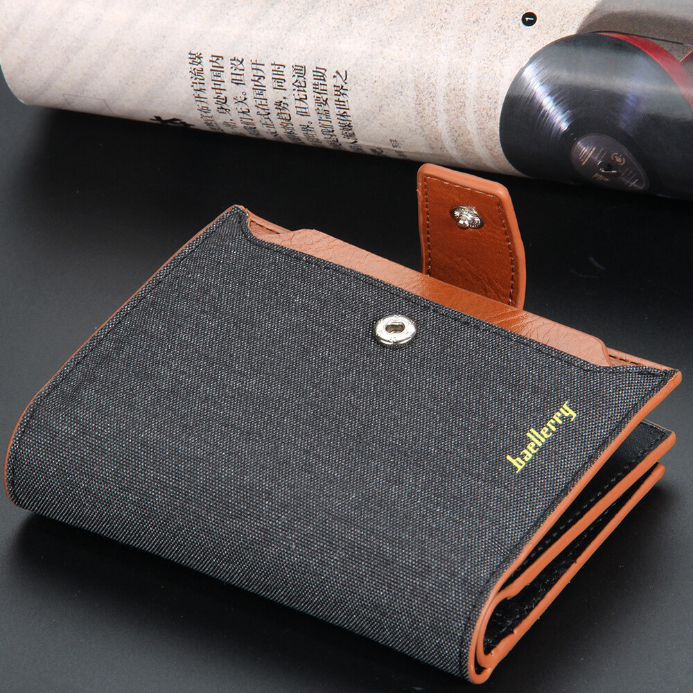 Mens Trifold Leather Wallet W/ Hasp Multi Card Holder ID Window Safe Wallet Gift
