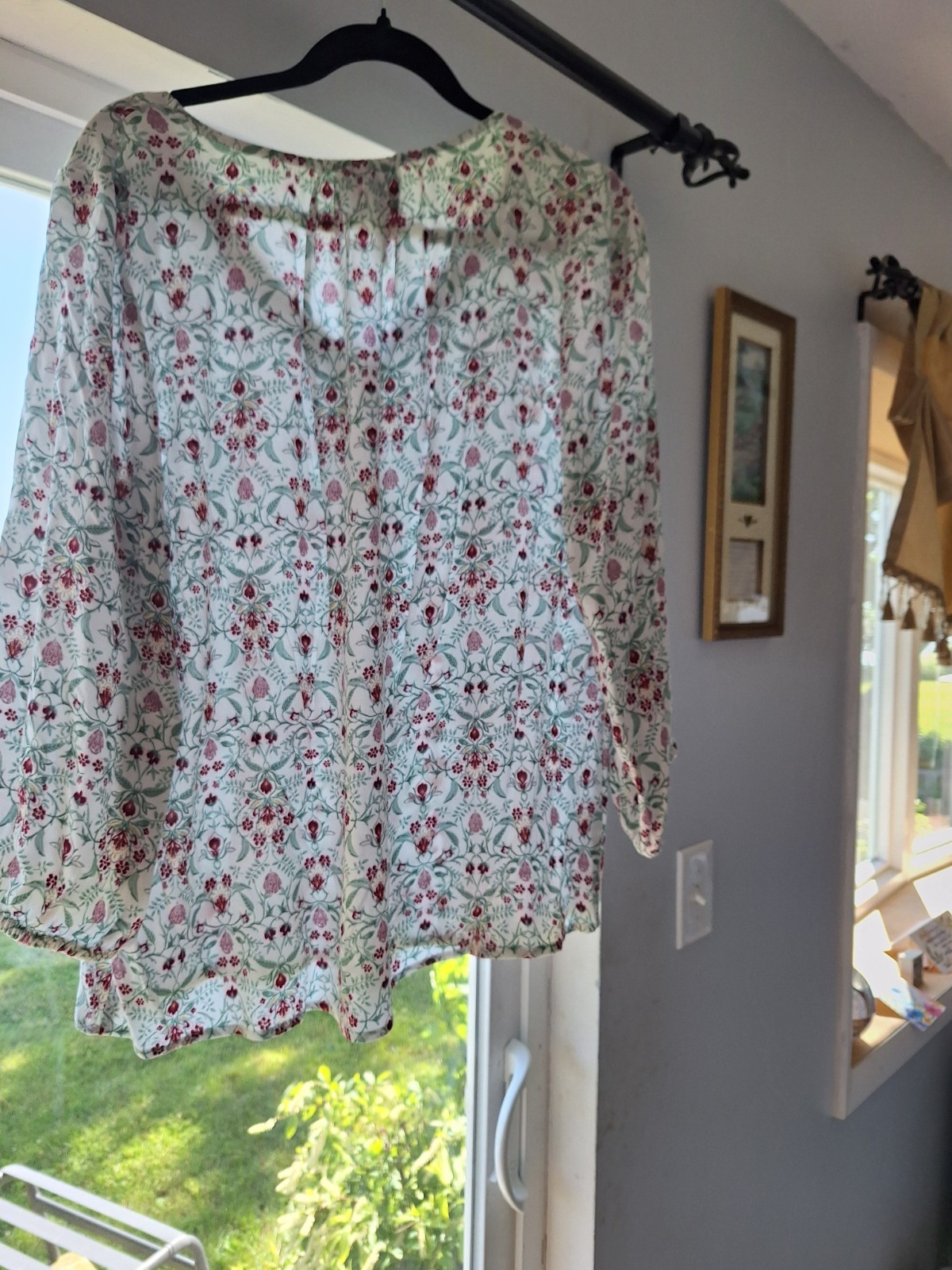St Johns Bay 3/4 Sleeve Lightweight Sheer Ladies Blouse LG NWT RV 44