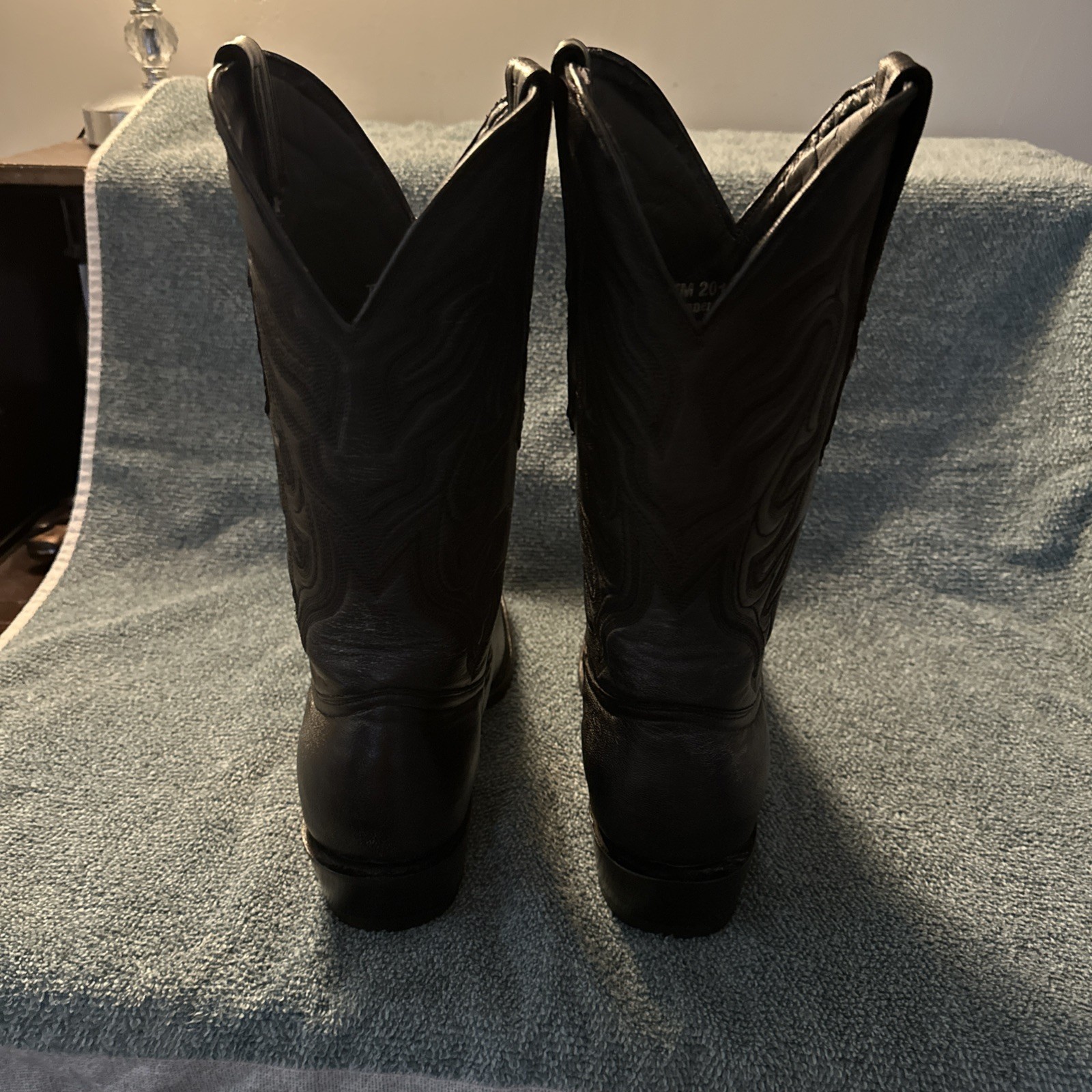 Tanner mark hand made boots black round toe leather size 9 medium