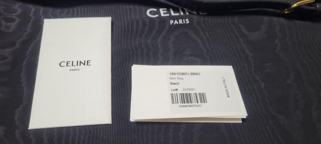 Unused Celine Leather C Charm Body Bag Black W 27 x H 13 x D 5cm