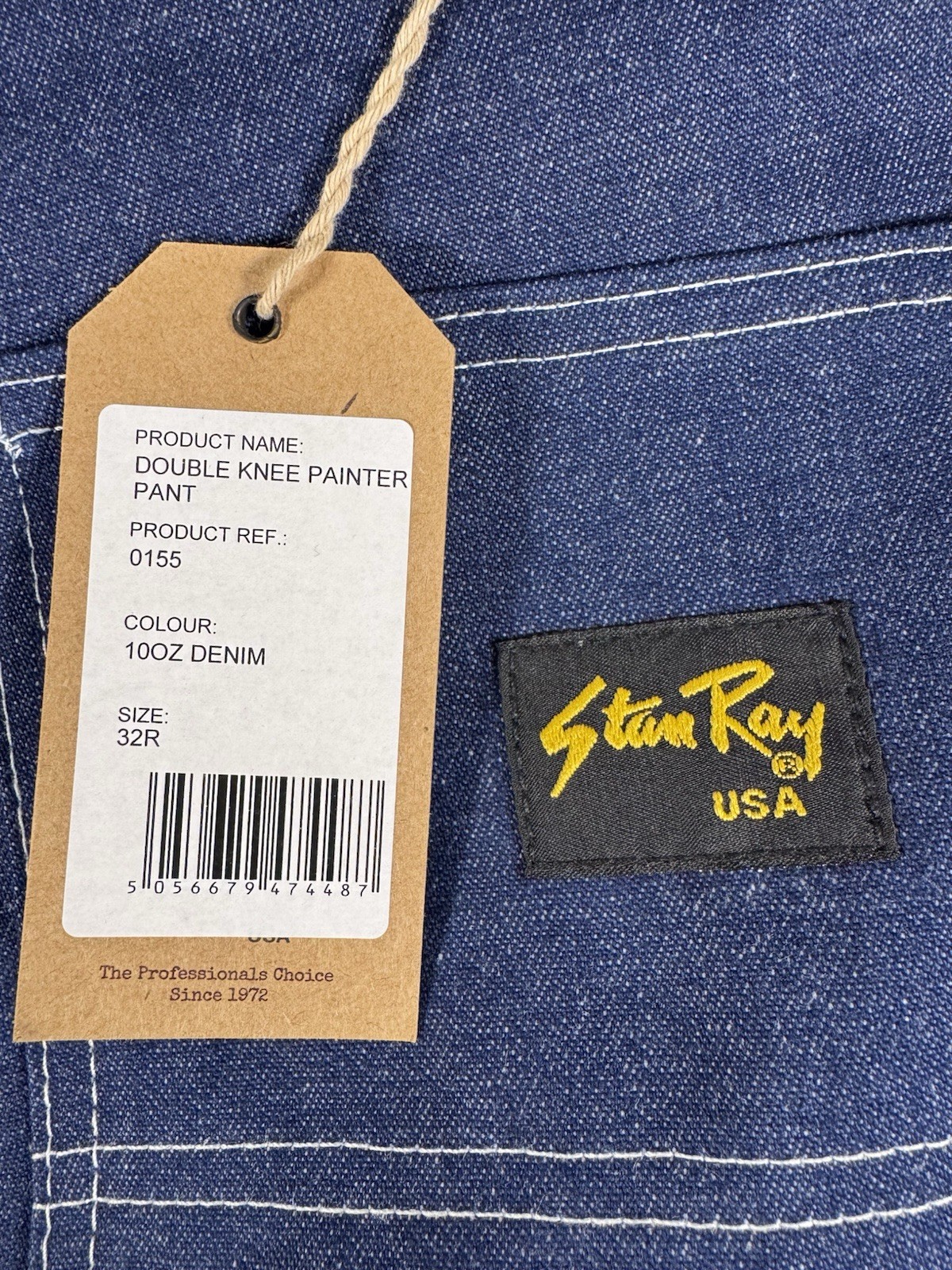 Stan Ray Double Knee Painter Pant, Made in USA, 10 oz Denim, Size 32 x 32