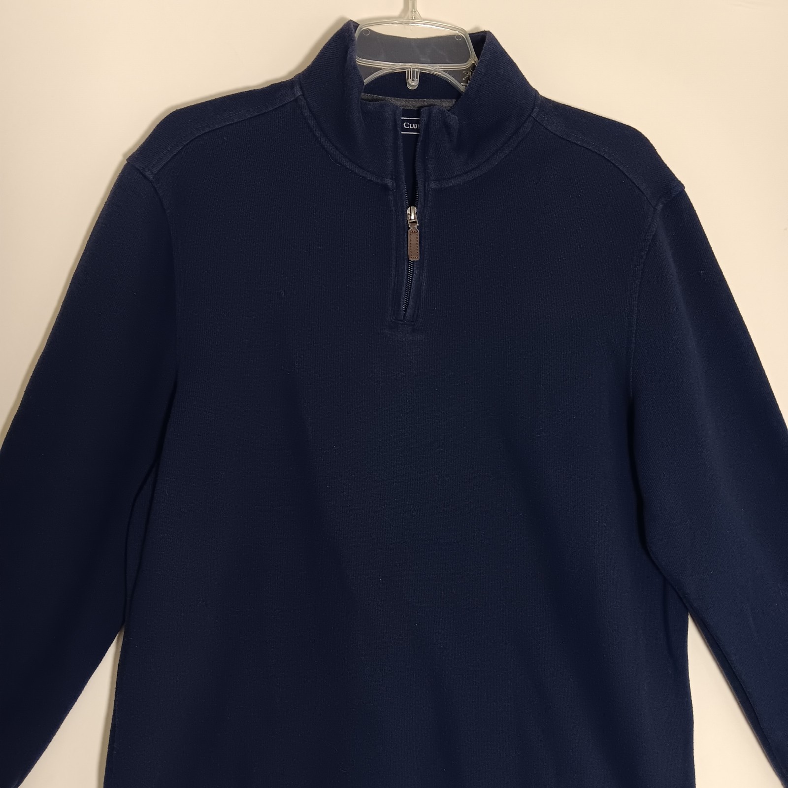 Club Room Men’s Navy Blue Quarter Zip Pullover Sweatshirt Size Large