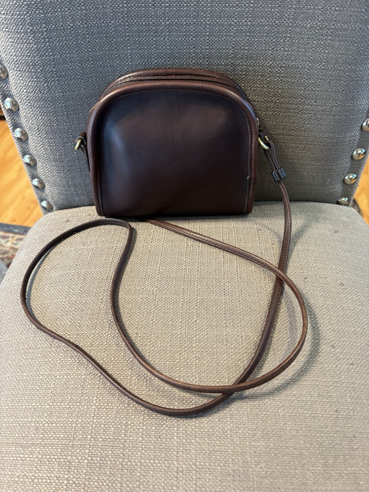 🔥Vintage Coach Abbie Zip #9017 Crossbody Bag Mahogany Leather Made in USA, EUC