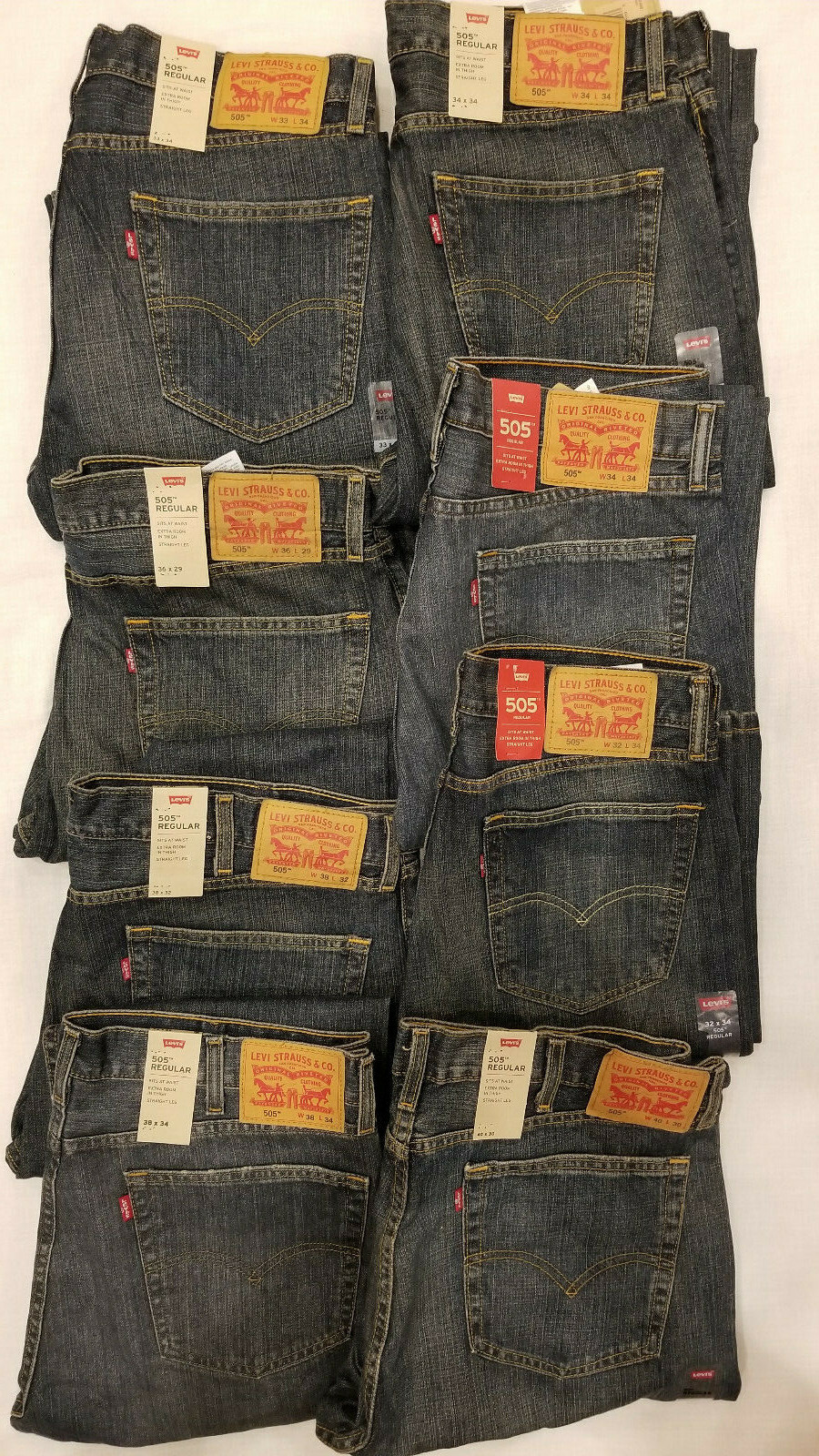 Levi’s 505 Men’s Regular Fit Jeans Range Size: 31,32,33,34,36,38,40 #005052765