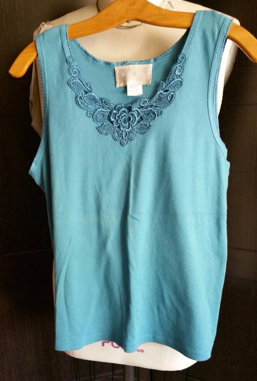 MAGNET ART Lynn Yang Soft COTTON Knit Embellished Tank 3 COLORS – Medium – NEW