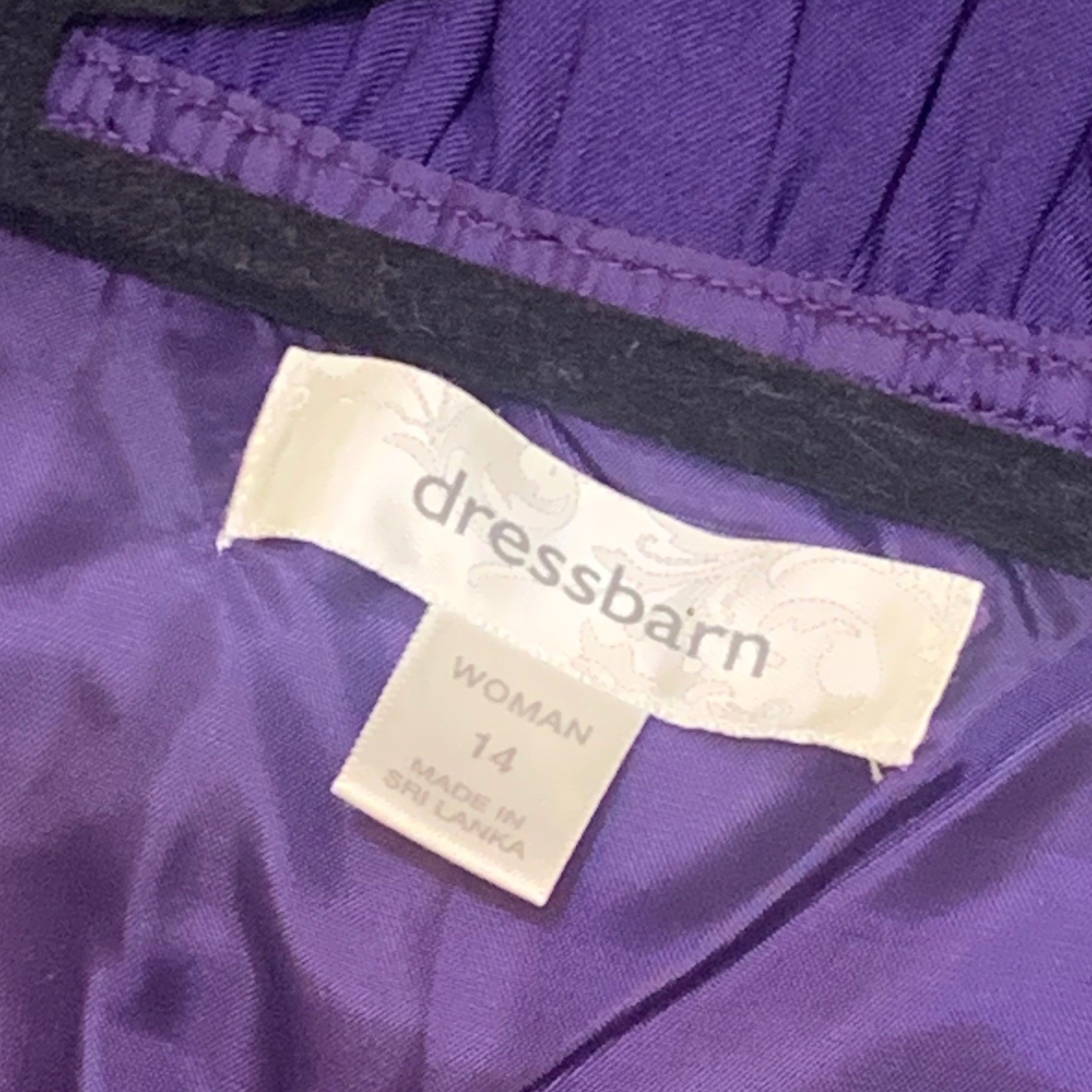 Dressbarn Womens Purple Ruffled V-Neck Sleeveless Sheath Dress Size 14 Lined