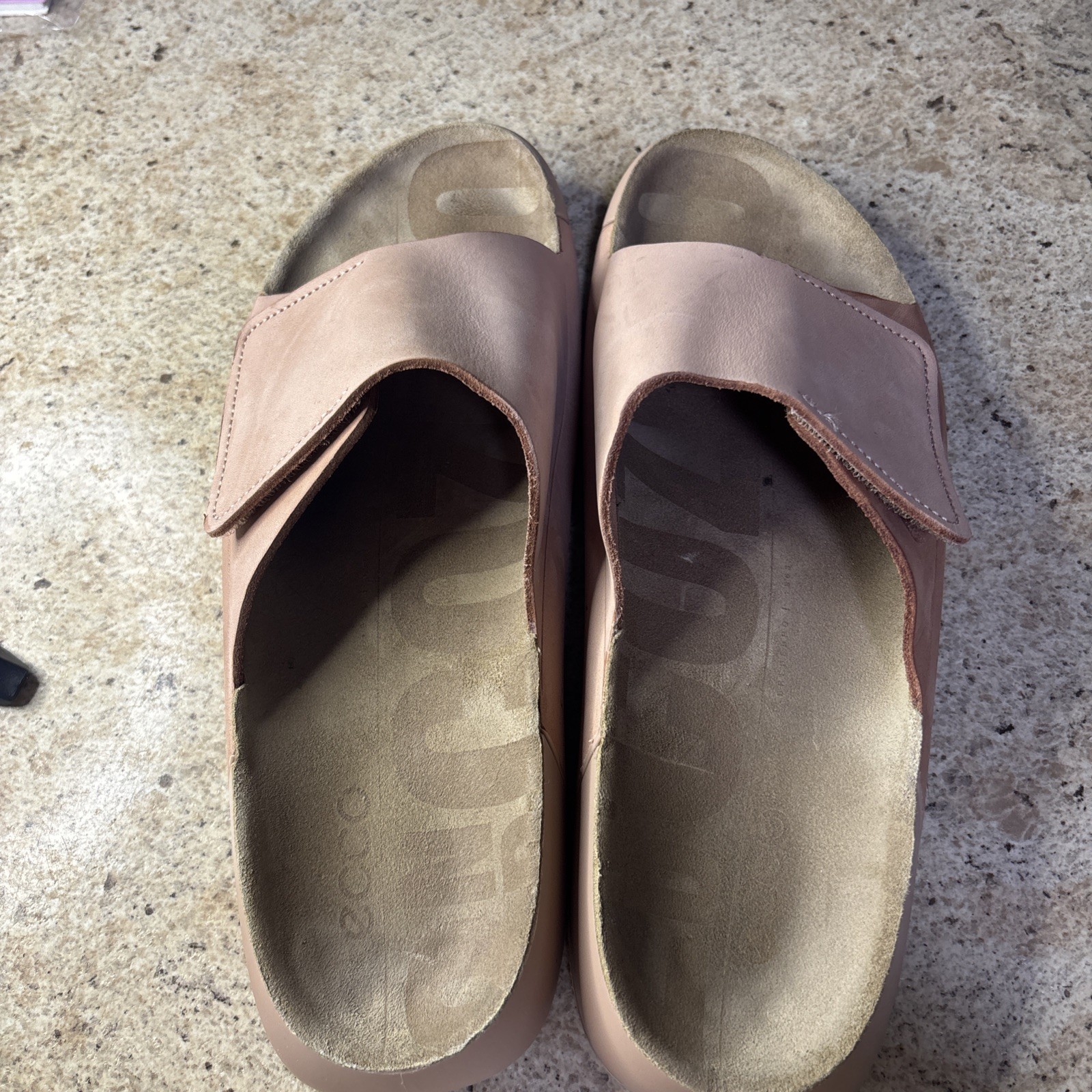 ECCO Cozmo Fluidform Pink Suede Banded Slide Sandals Women’s US 10 10.5 / EU 41