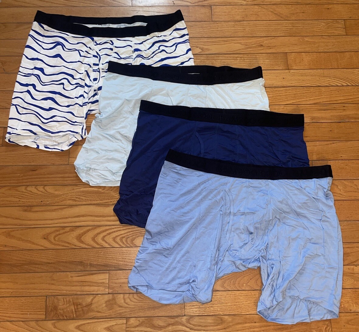 BAMBOO COOL Boxer Briefs 4-Pack Bamboo Soft Lightweight Underwear Trunks XXXL