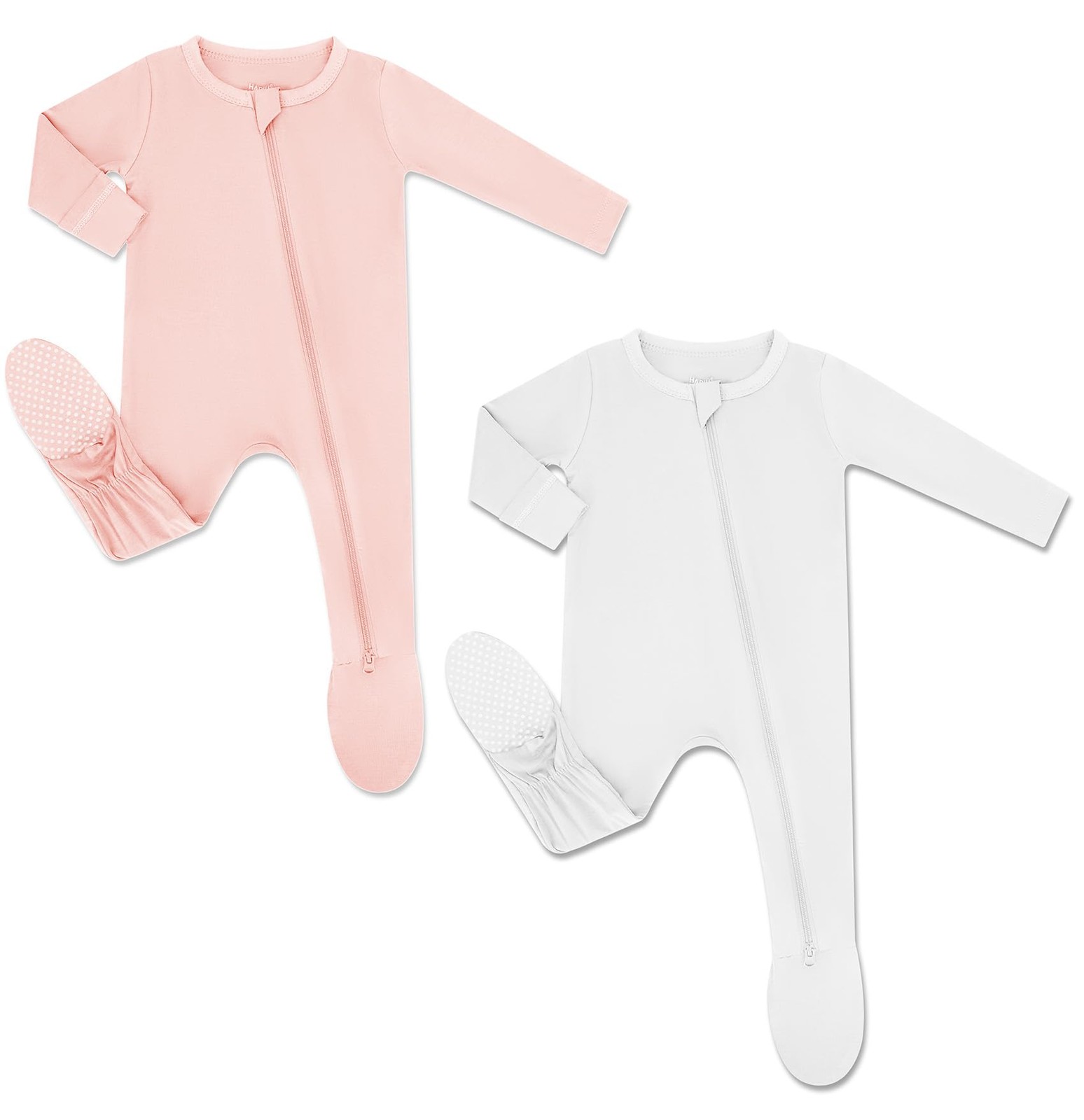 HAPIU Rayon from Bamboo Baby Footed Pajamas, 2 Way Zipper YKK, Footie for Baby