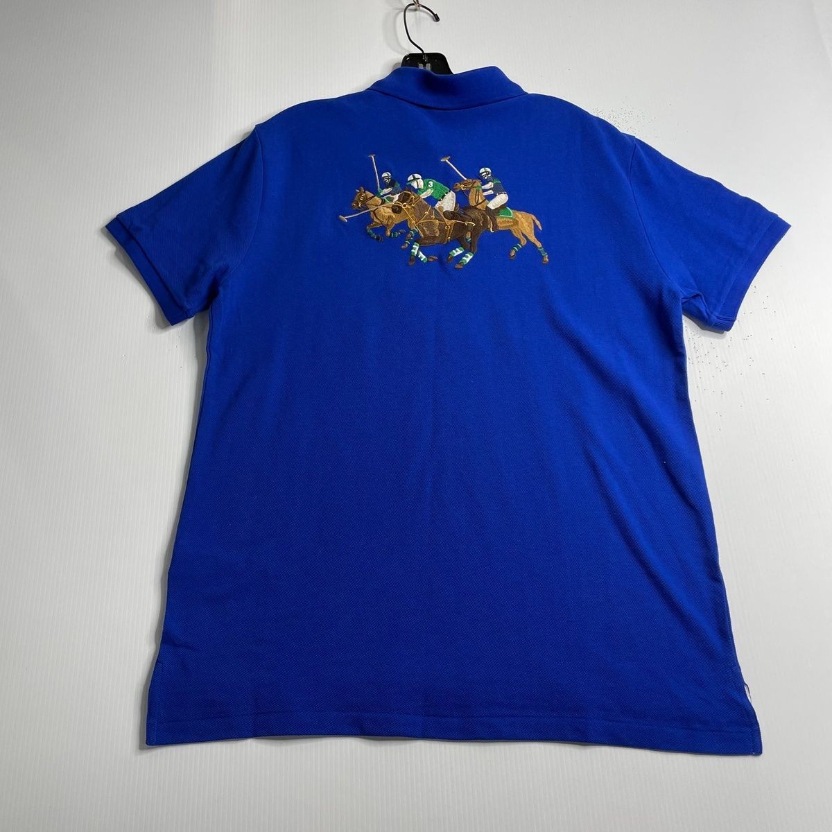 POLO RALPH LAUREN Custom Slim Fit Triple Pony Polo Men’s Size L Blue