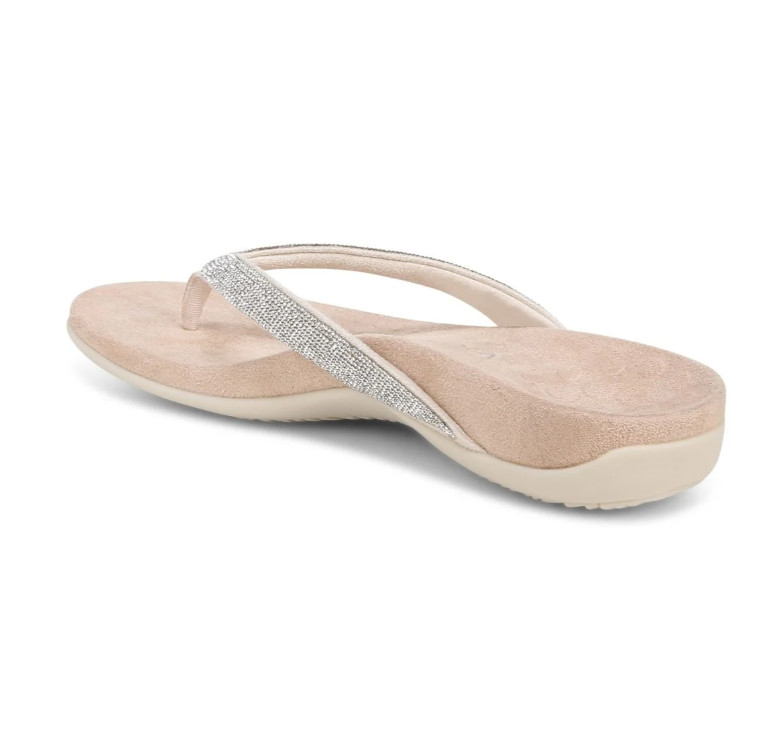 Vionic Dillon Shine Toe Post Sandal Women Comfort Rhinestone Flat Flip Flop