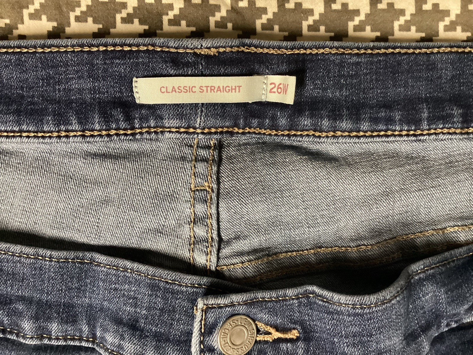 Levis Jeans Womens 26W M Blue Denim Classic Straight Leg Dark Wash
