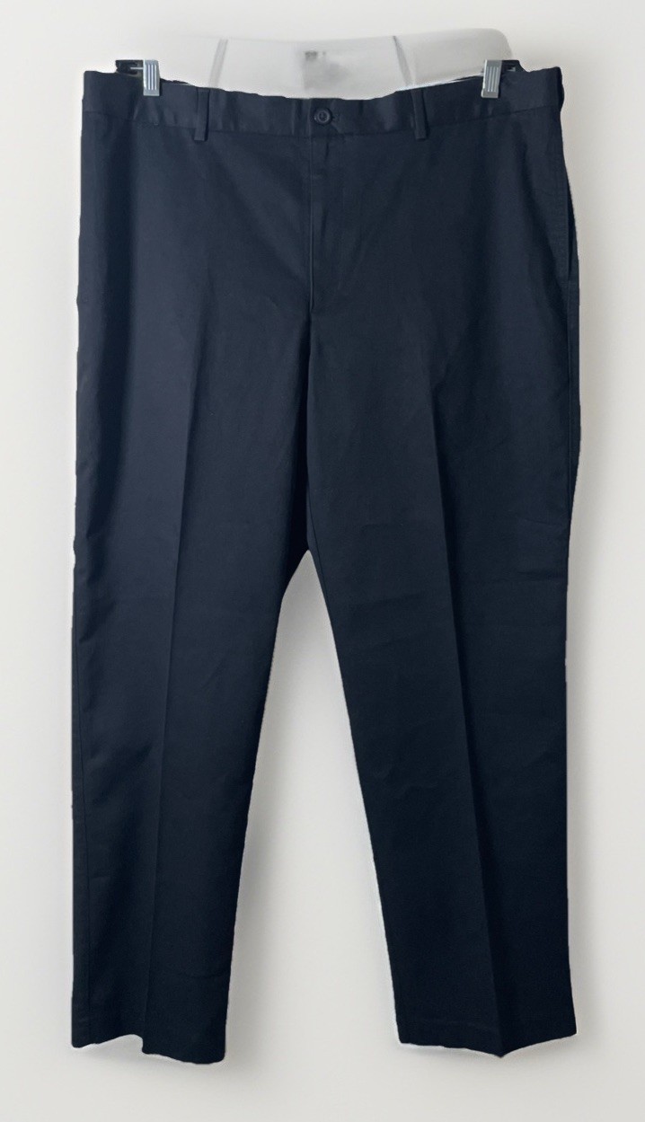 Savane Geokhakis Black Flat Front Tapered Leg Pants Men’s Size 38×30 NWT Stretch