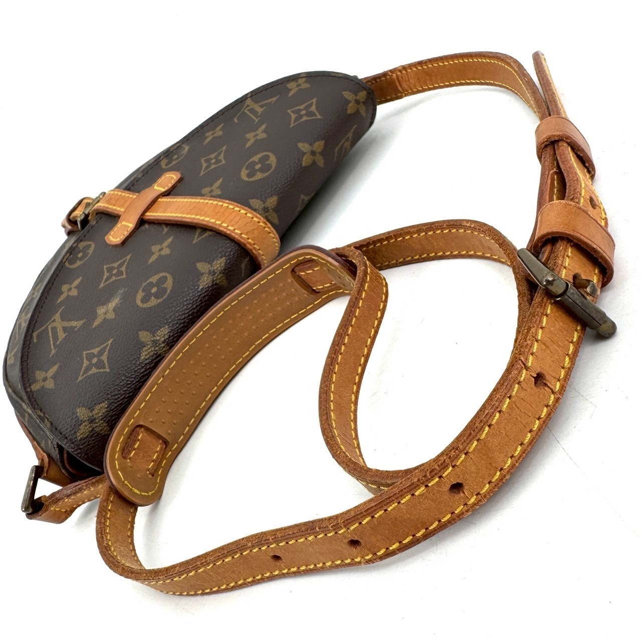 Louis Vuitton Shanti Shoulder Bag Half Moon LV Leather Authentic