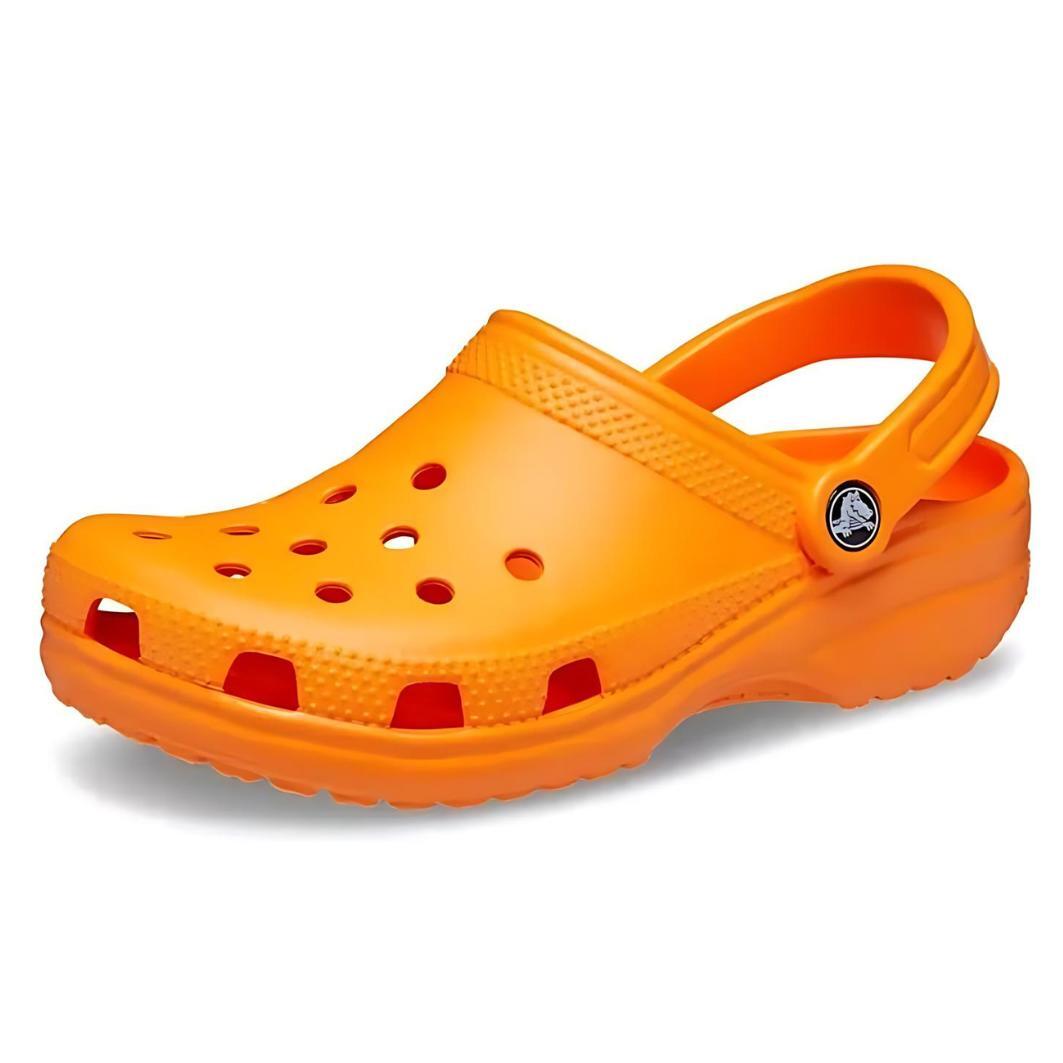 Crocs Classic Clog Orange Unisex Adult Slip-On Waterproof Lightweight Sandals