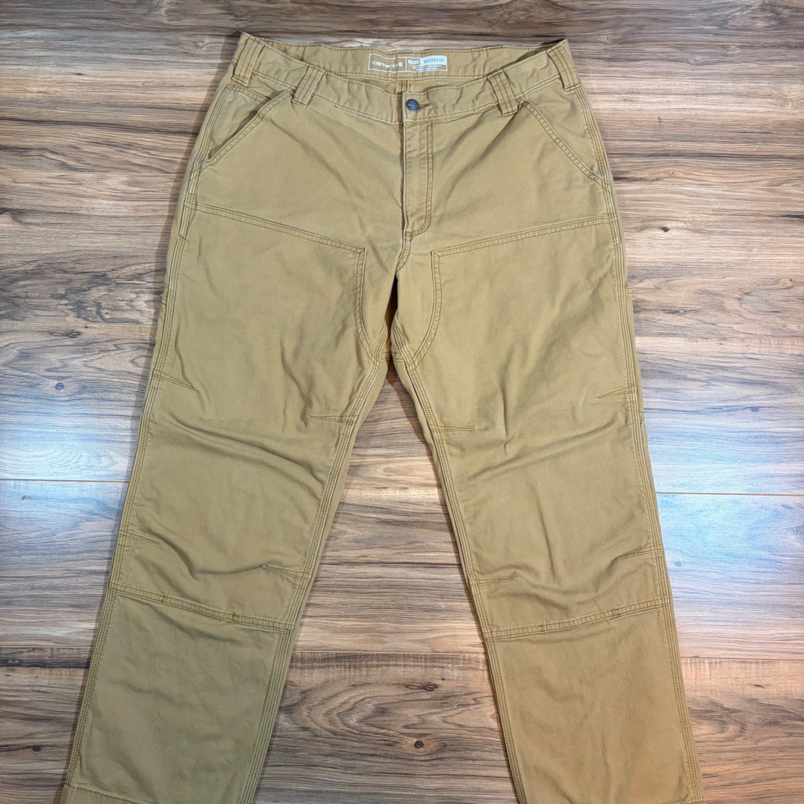 Carhartt Rigby Rugged Flex Double Knee Flex Canvas Work Pants Tan 36×30 102802