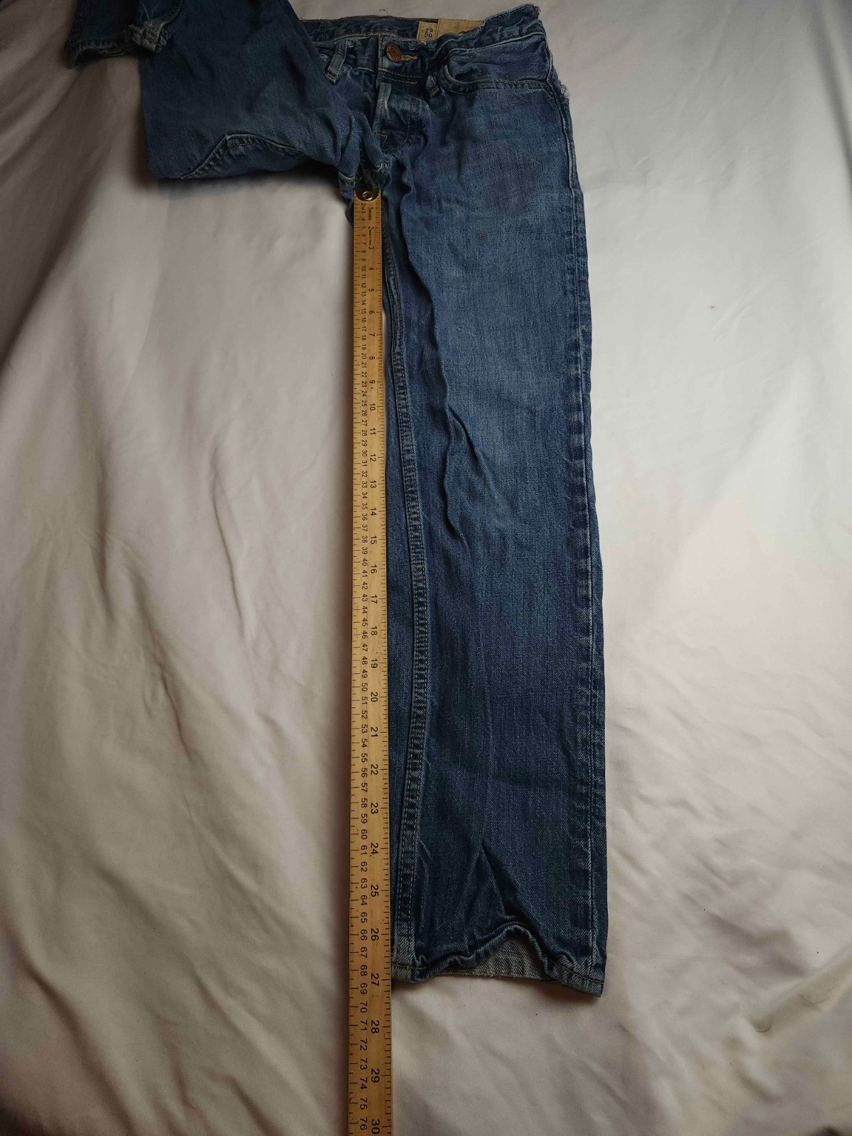 Hollister Jeans Mens 29×27 Blue Denim Distressed Straight Leg Grunge Streetwear