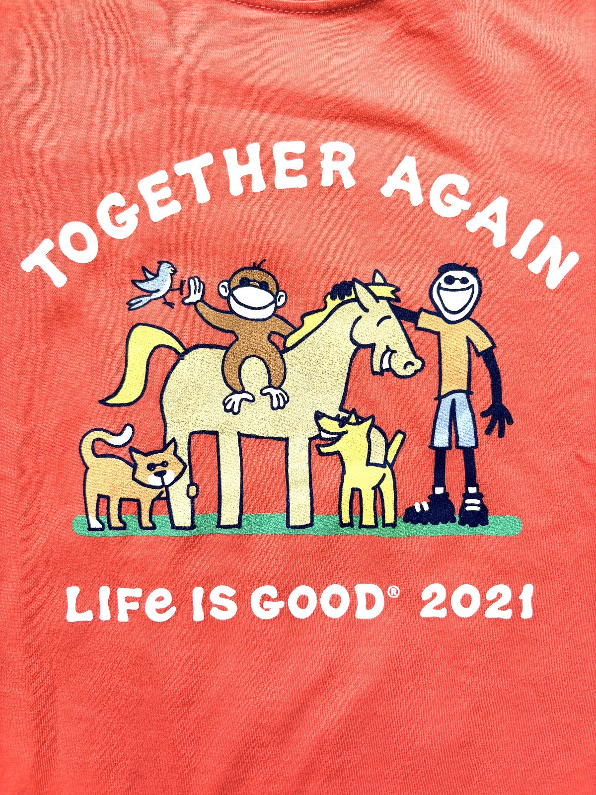 NWT LIFE IS GOOD women’s JAKE & FRIENDS TOGETHER S/S CRUSHER-LITE TEE SHIRT – XL