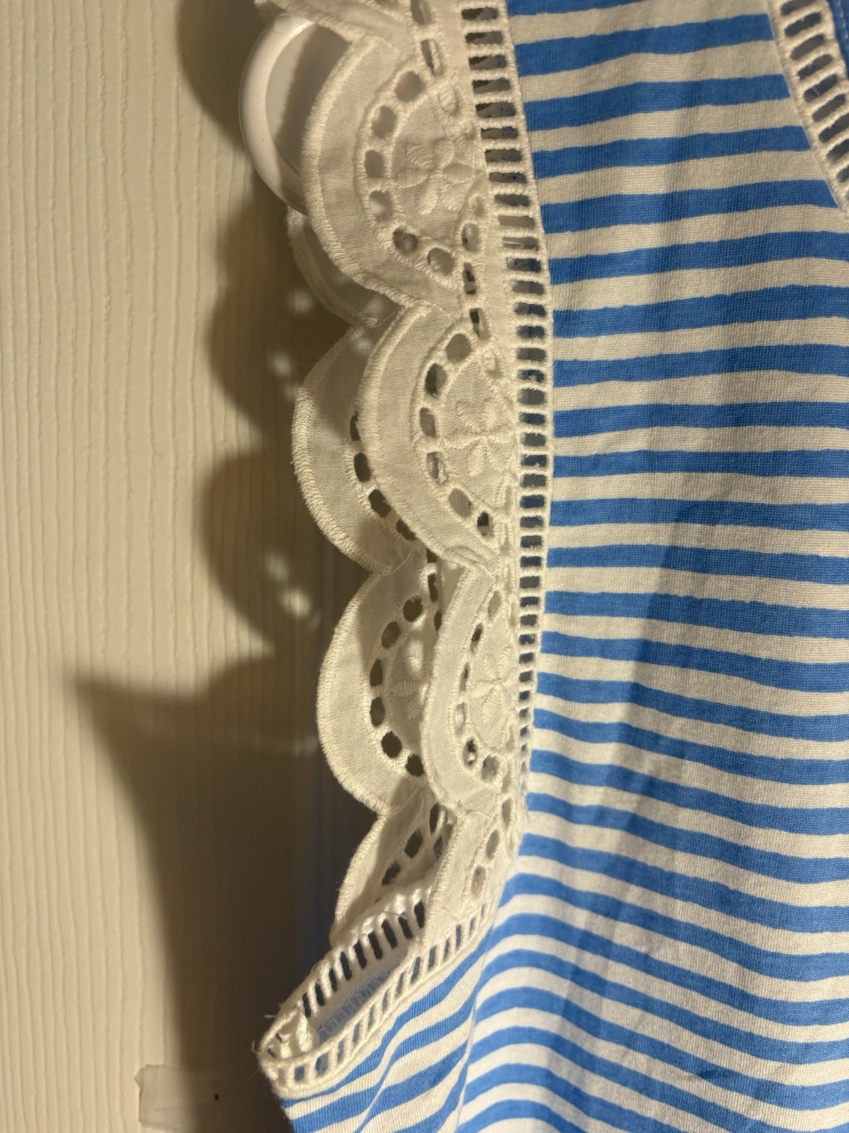 Lilly Pulitzer Women S Agee Zanzibar Dress Blue White Stripes Eyelet Sleeves