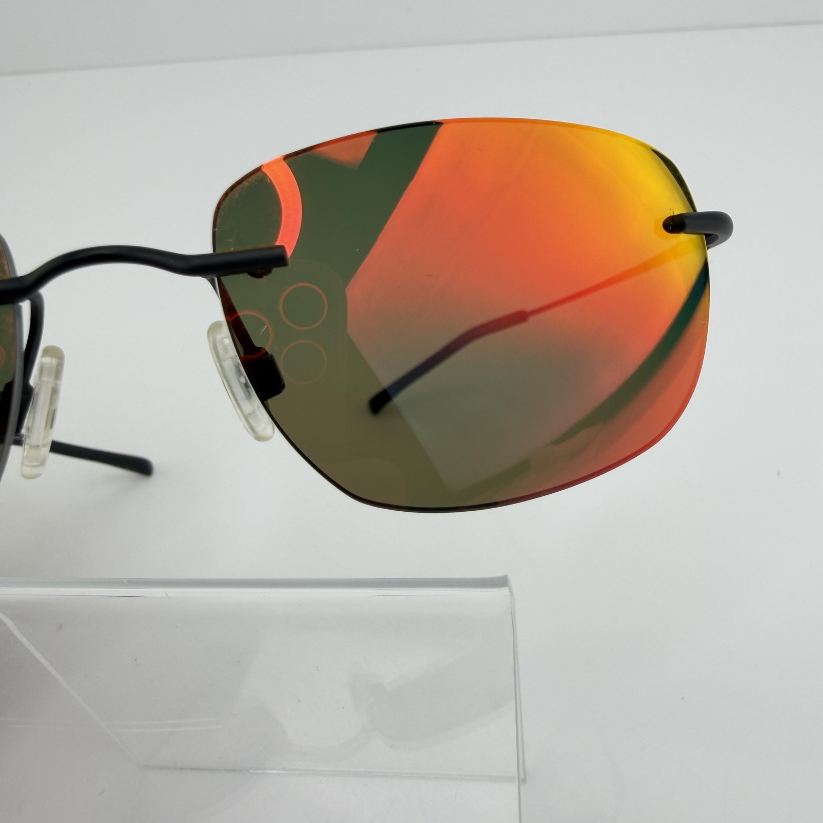Maui Jim Sunglasses Nanea MJ332-2M Mens Black Rimless Orange Mirrored Polarized
