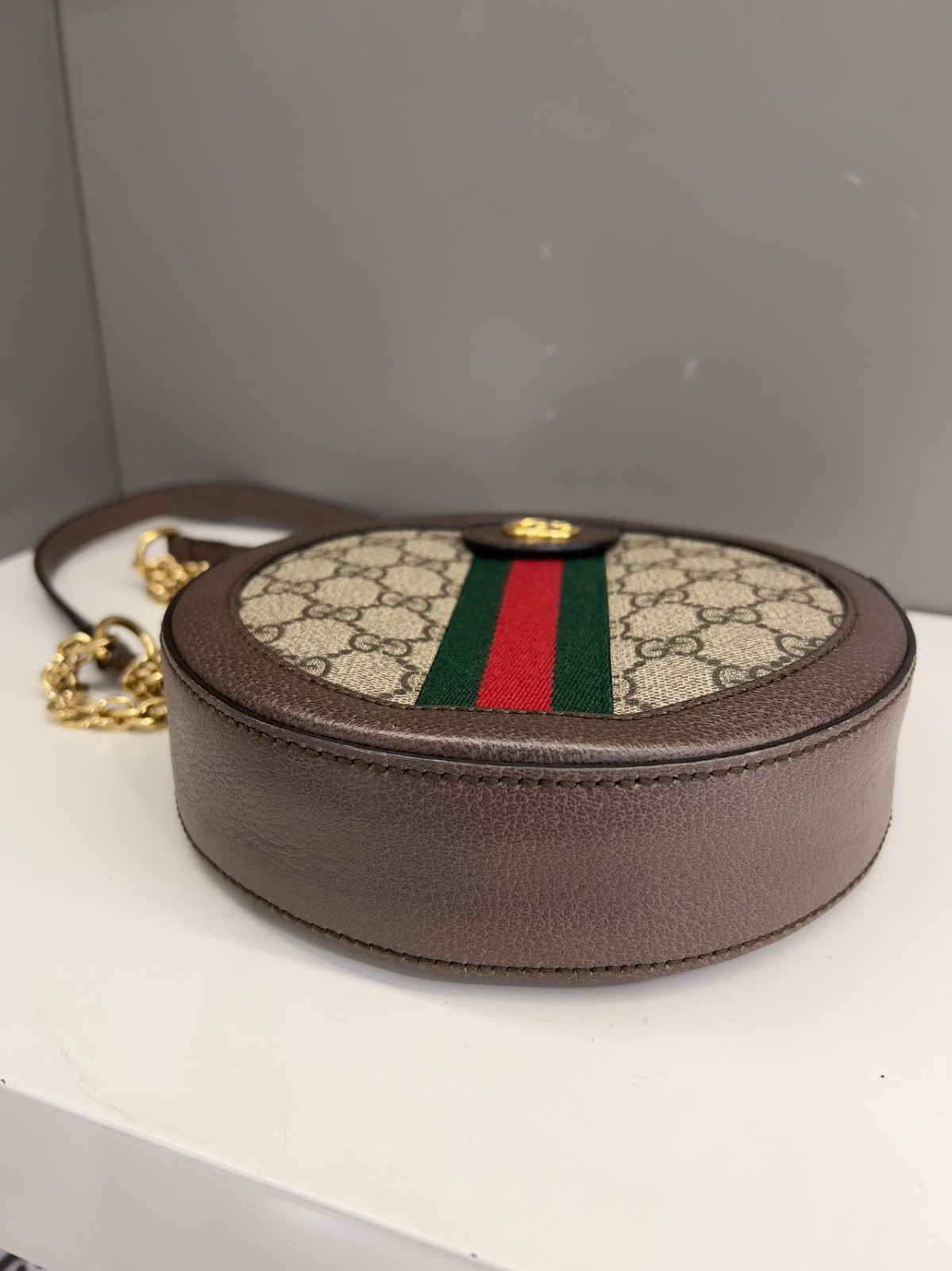 Authentic Gucci Ophidia GG Round Shoulder Bag GG Supreme Canvas Crossbody Bag