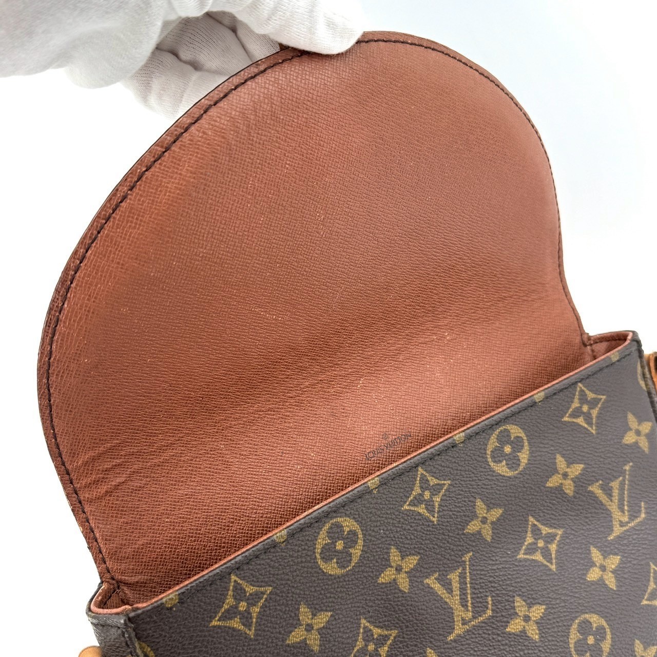 Louis Vuitton Shanti Shoulder Bag Half Moon LV Leather Authentic