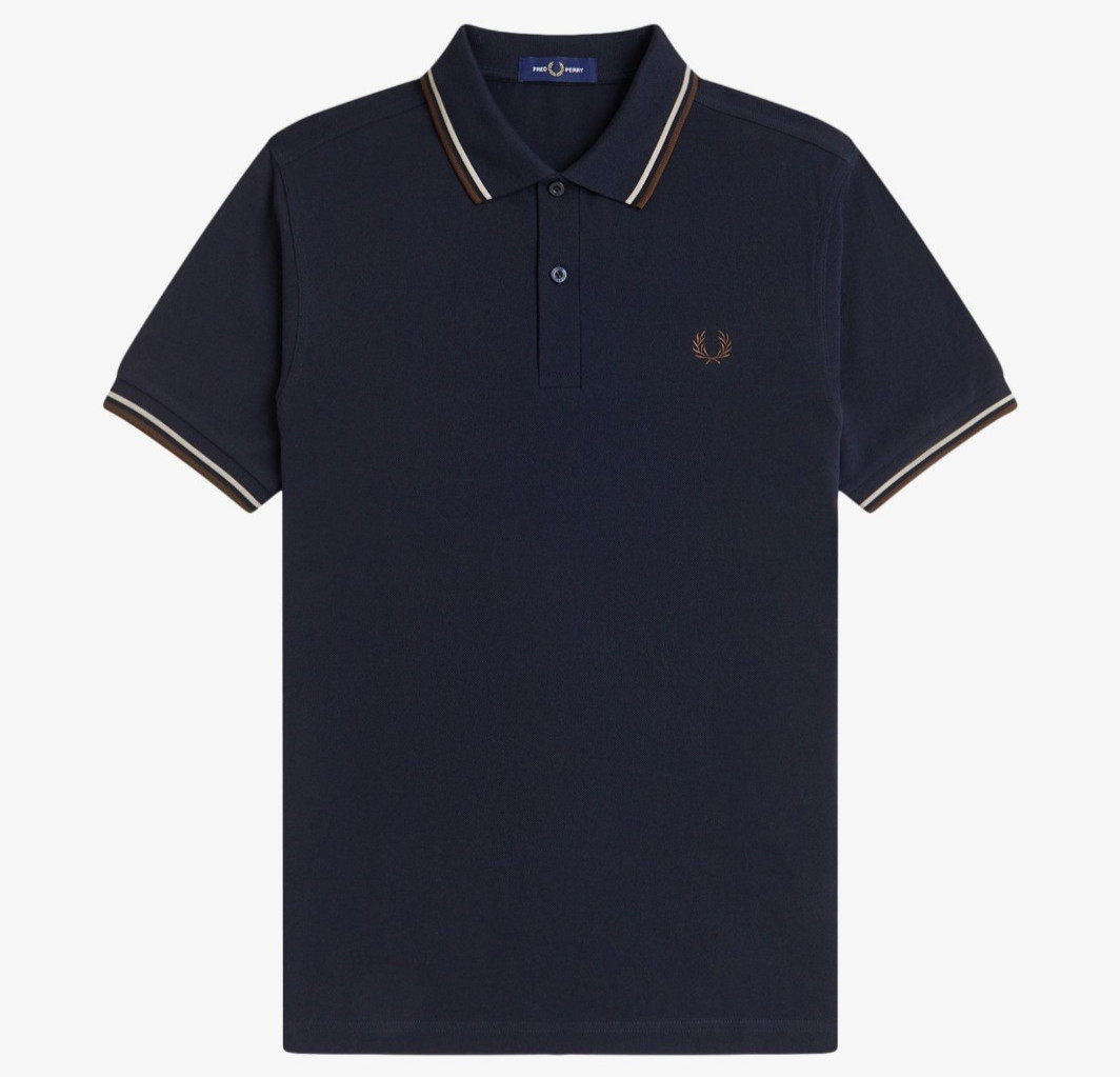 FRED PERRY Mens Navy Blue Twin Tipped Polo Shirt SIZE 3XL M3600 52A BNWT