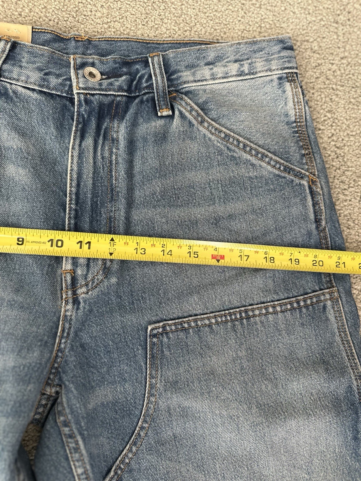 Levis 568 Double Knee Carpenter Blue Loose Denim Tag Sz. 32Wx30L Measure 33WX29L