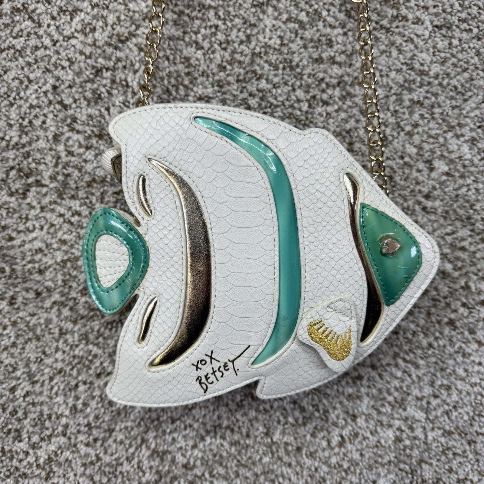Betsey Johnson “Plenty of Fish in the Sea” Angel Fish Crossbody Purse Free Ship