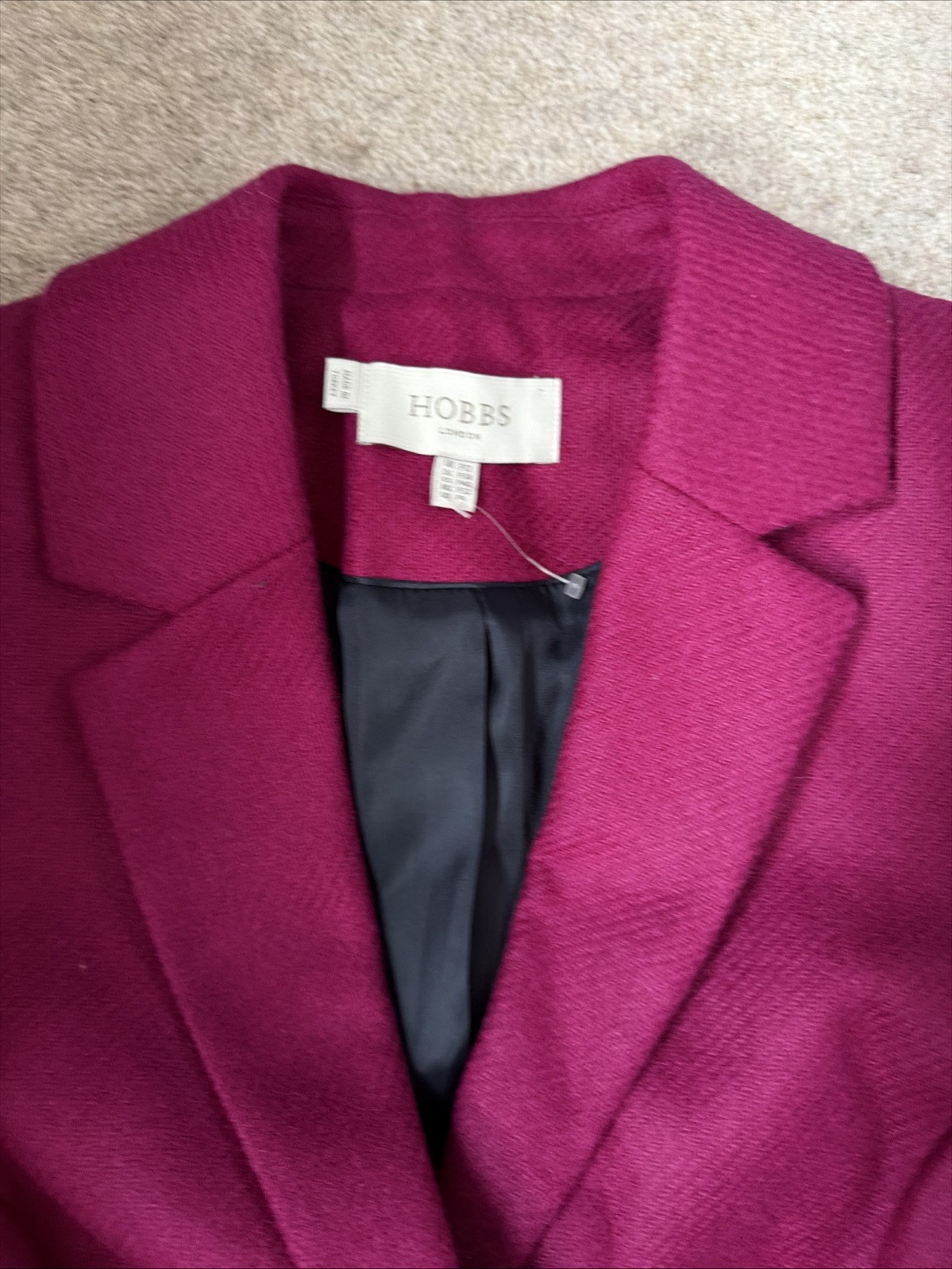 Hobbs Blake 100% Wool Jacket Blazer Bright Pink Size Uk 12 New Without Tags