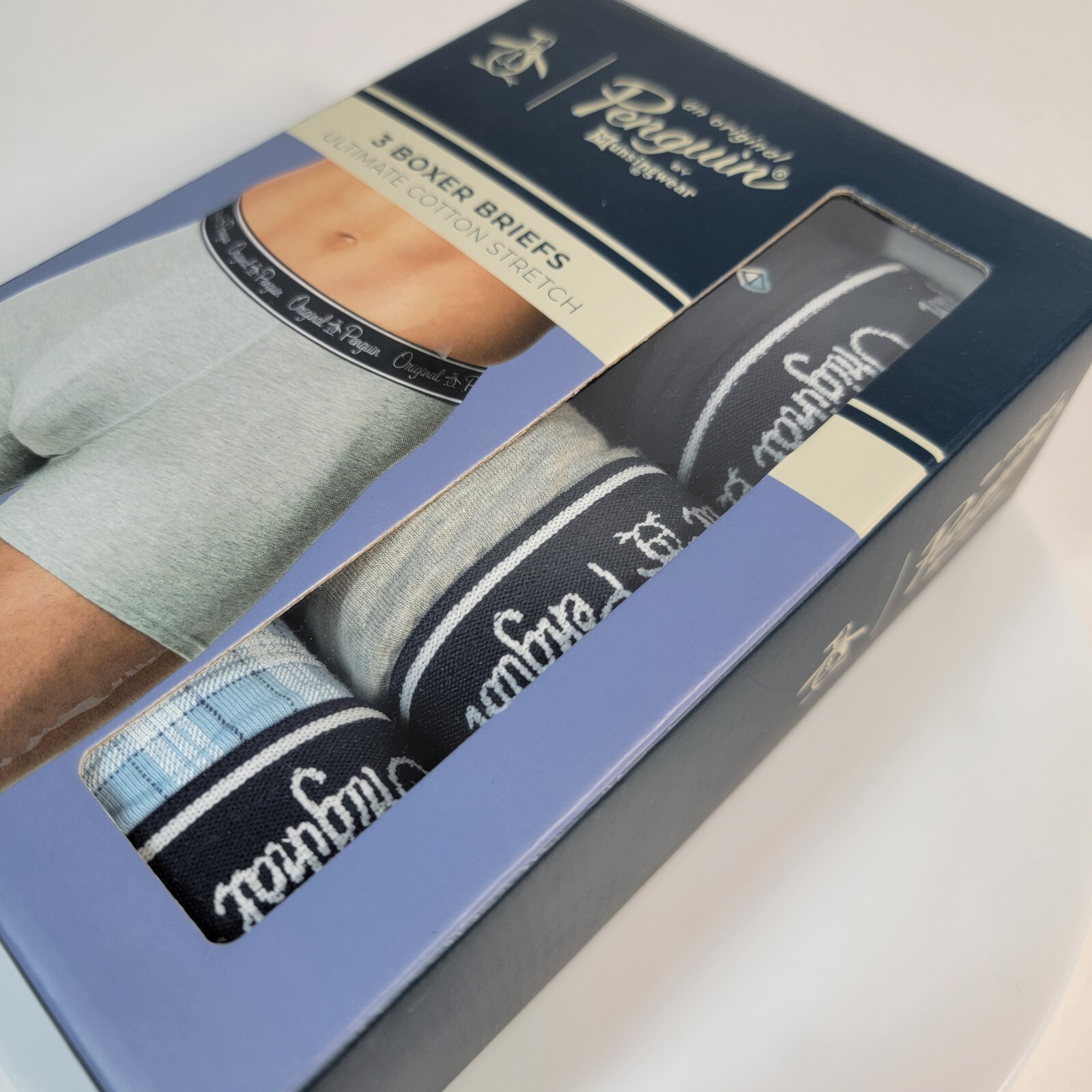 Penguin Underwear 3 Pack Boxer Briefs Men’s S (28-30) Blue Assorted Patterns