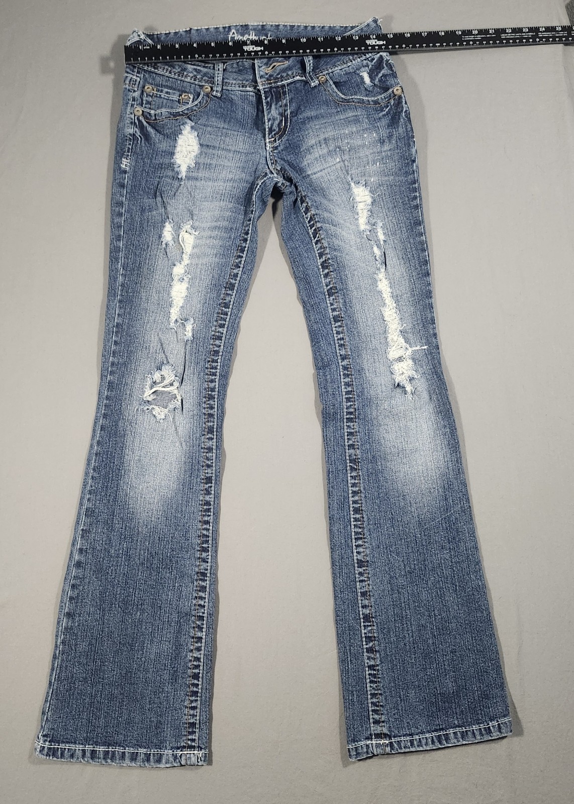 Amethyst Bootcut Jeans Blue Denim Medium Wash Distressed