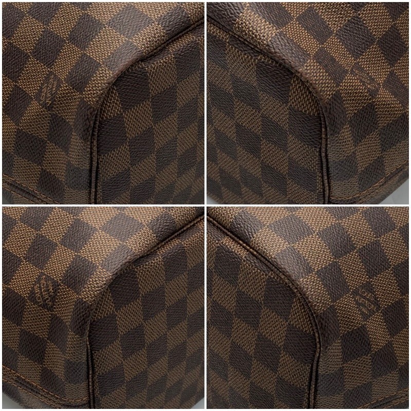 Authentic LOUIS VUITTON Neverfull MM Damier Ebene Canvas N51105 CA4079 A1209