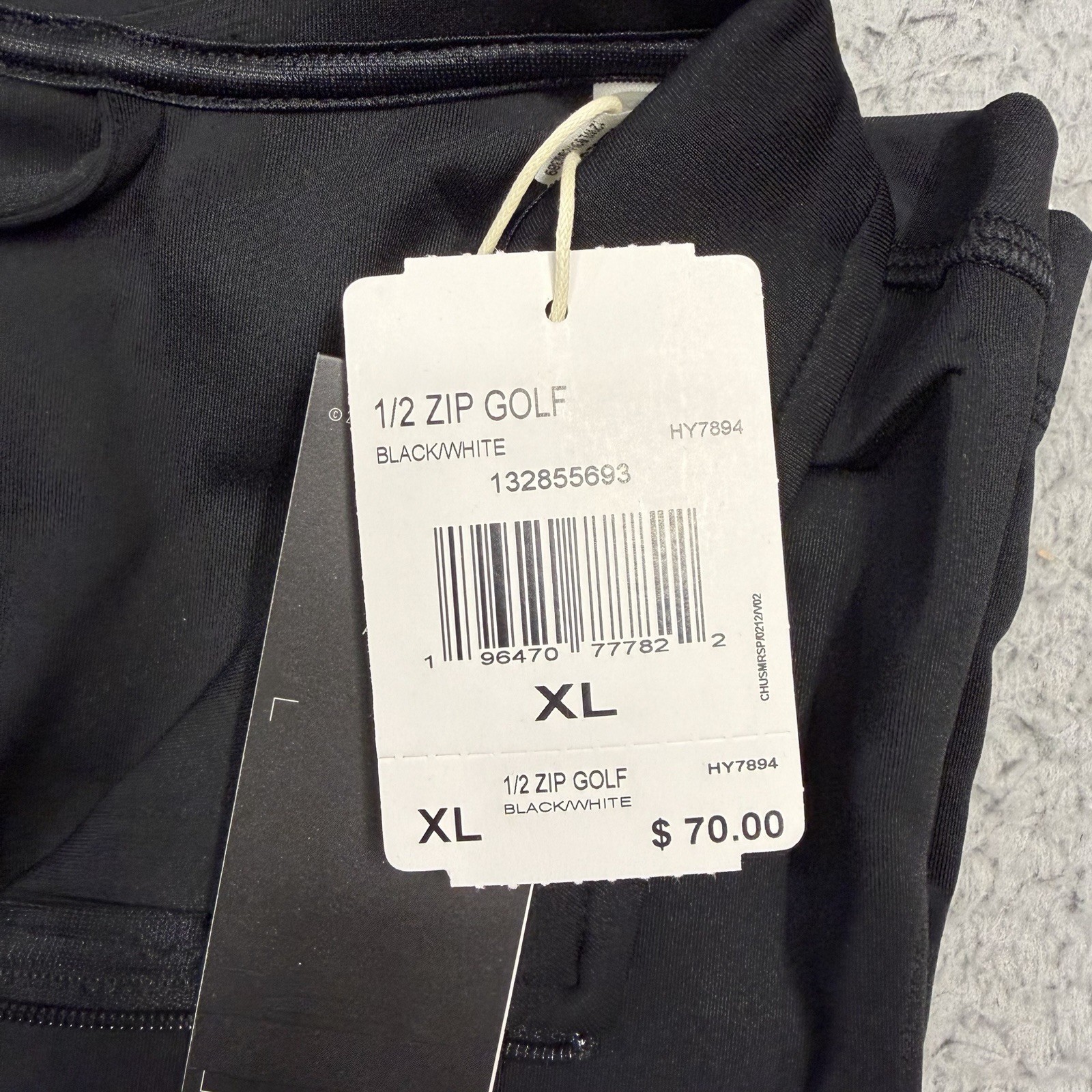 Adidas 1/2 Zip Golf Pullover Jacket Men’s Size XL Black White Long Sleeve HY7894