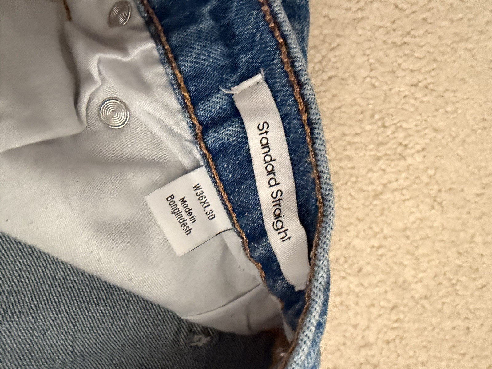 Calvin Klein Mens Blue Jeans 36 x 30 Straight Fit Stretch Denim
