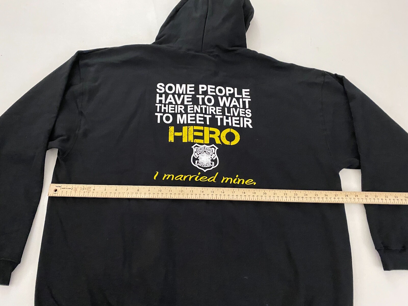 United States Police Wife Black Hoodie Sweatshirt Size 3XL