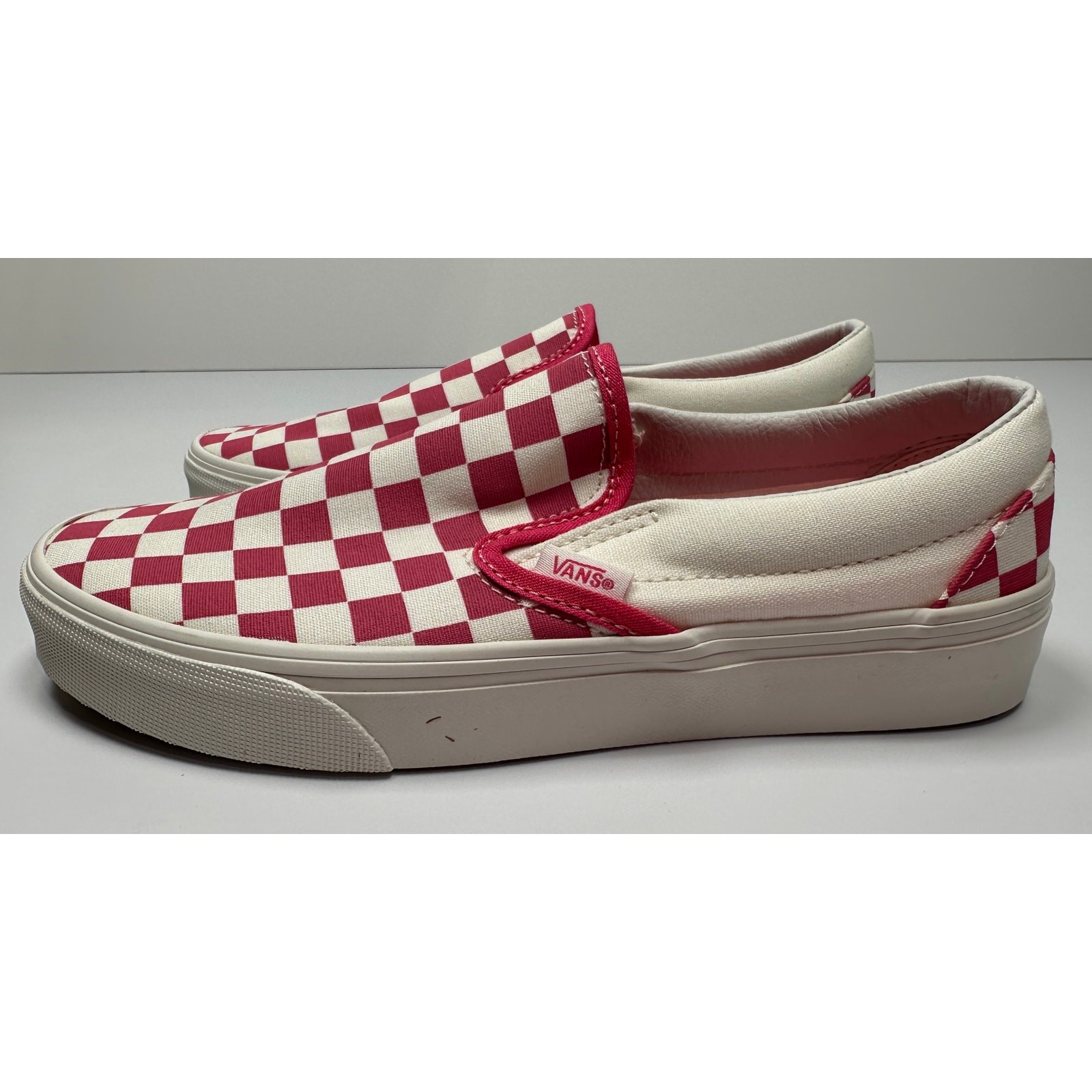 VANS Classic Slip-On Shoes Checkerboard Honeysuckle Size M6 W7.5 NIB #01S