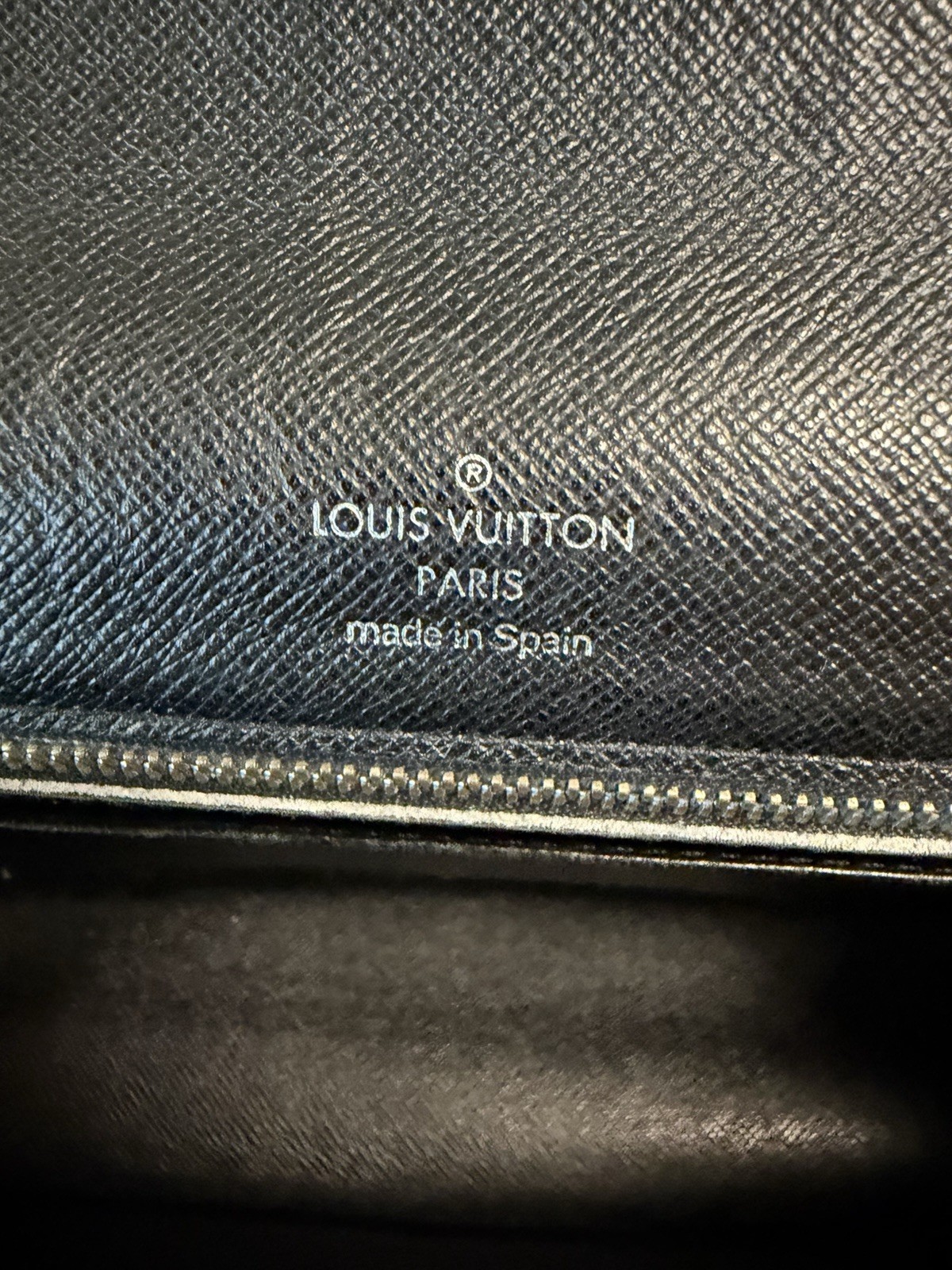 Louis Vuitton Black Wristlet Clutch Push Lock Gold Hardware Inner Pockets